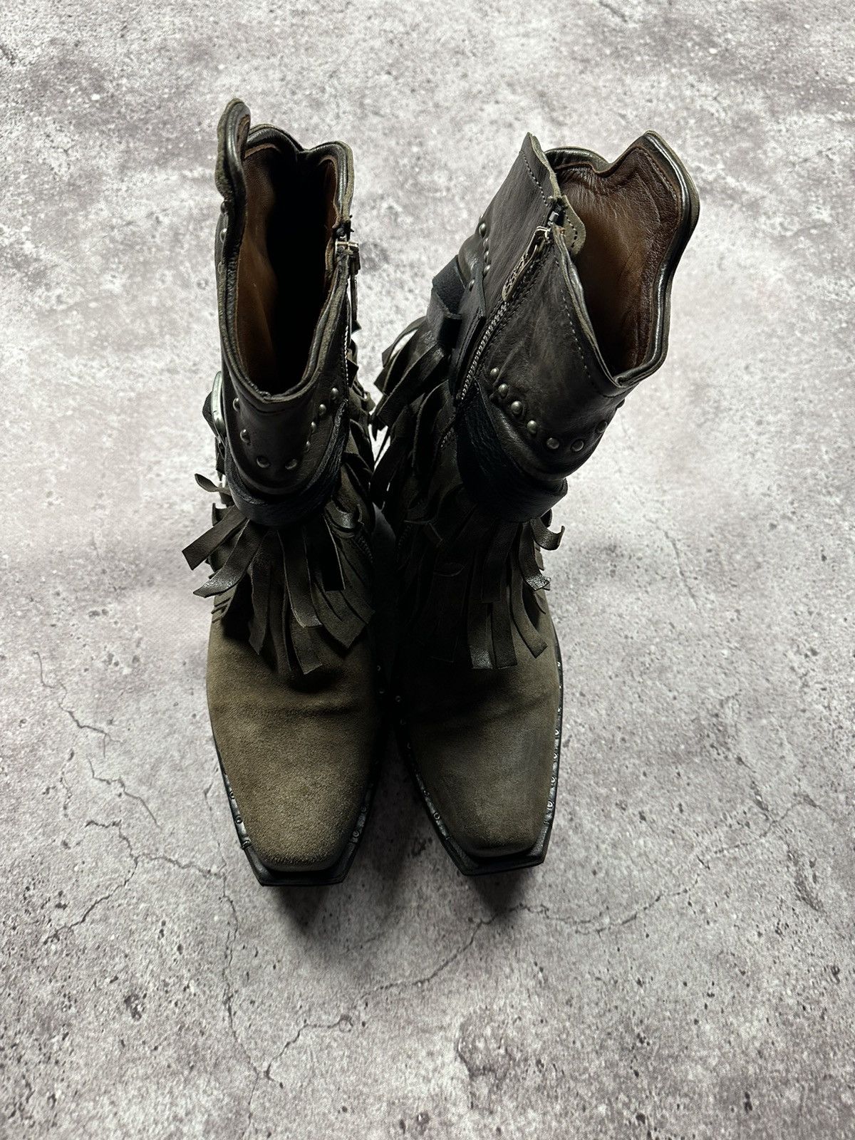 A.S.98 💀RARE💀 A.S 98 Vintage Leather Western Boots Avant Garde Size US 7 / EU 40 - 6 Thumbnail