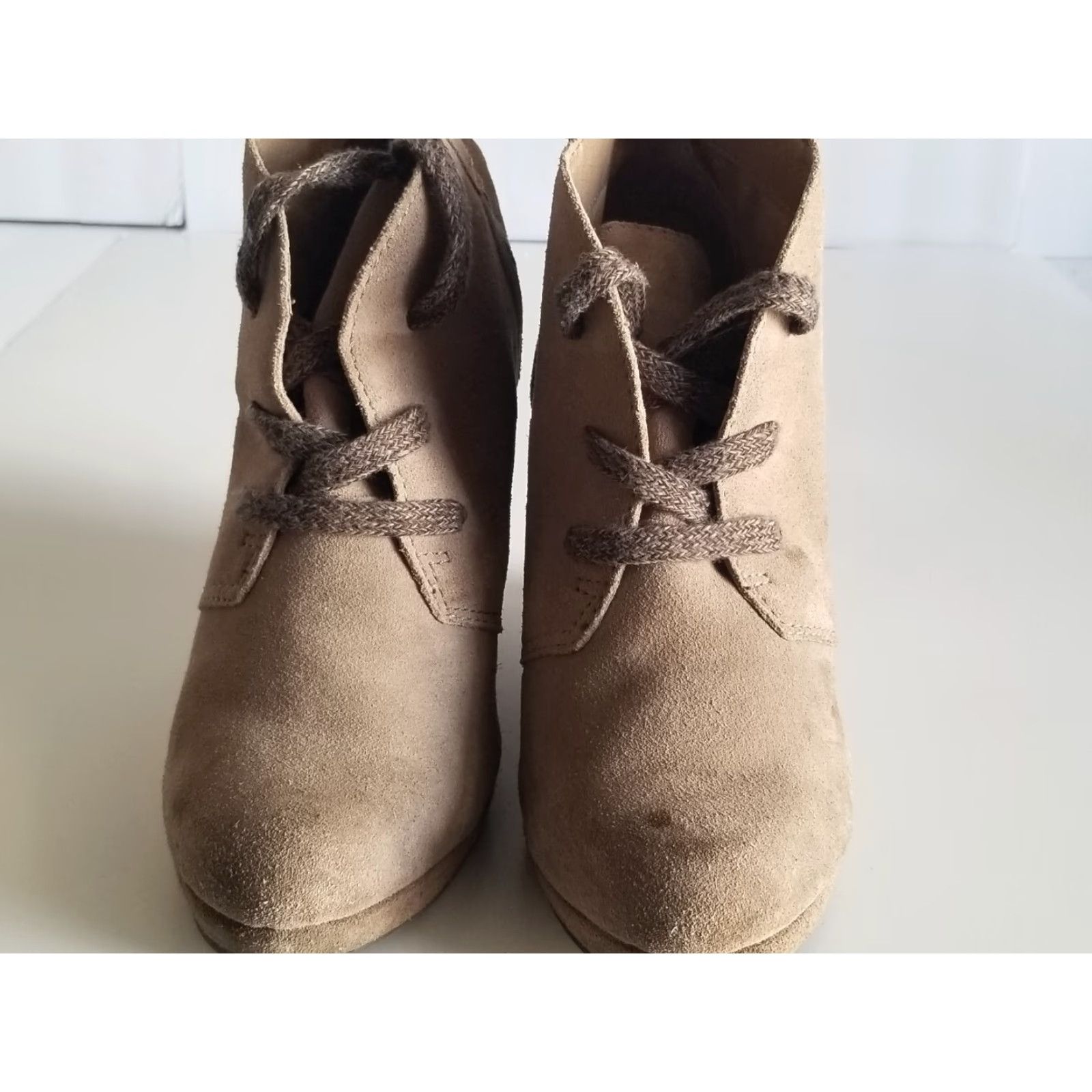 Dolce Vita Dolce Vita Womens Size 9 Tan Suede Lace Up Wedge Heel Ankle Booties Boots Shoes Shoe Block Heeled Ankle Bootie Shoe Size US 9 / IT 39 - 6 Thumbnail