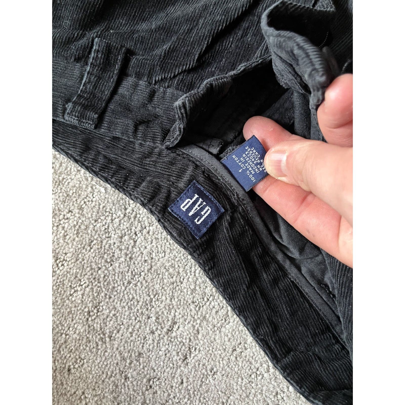 Gap GAP Jeans Cargo Pocket Corduroy Black Women's Size 1 Bootcut Pockets Button Size 25" / US 0 / IT 36 - 5 Thumbnail