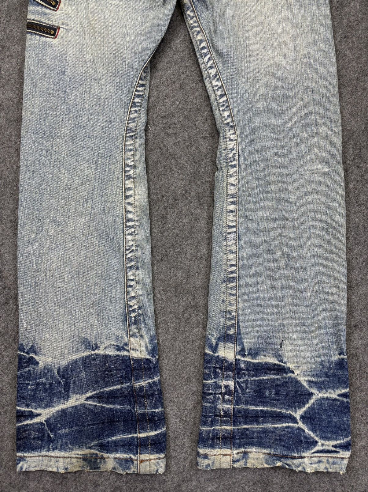 Japanese Brand 💥Twisted Flare Zipper💥Rattle Trap Japan Mudwash Denim K36 Size US 33 - 13 Thumbnail