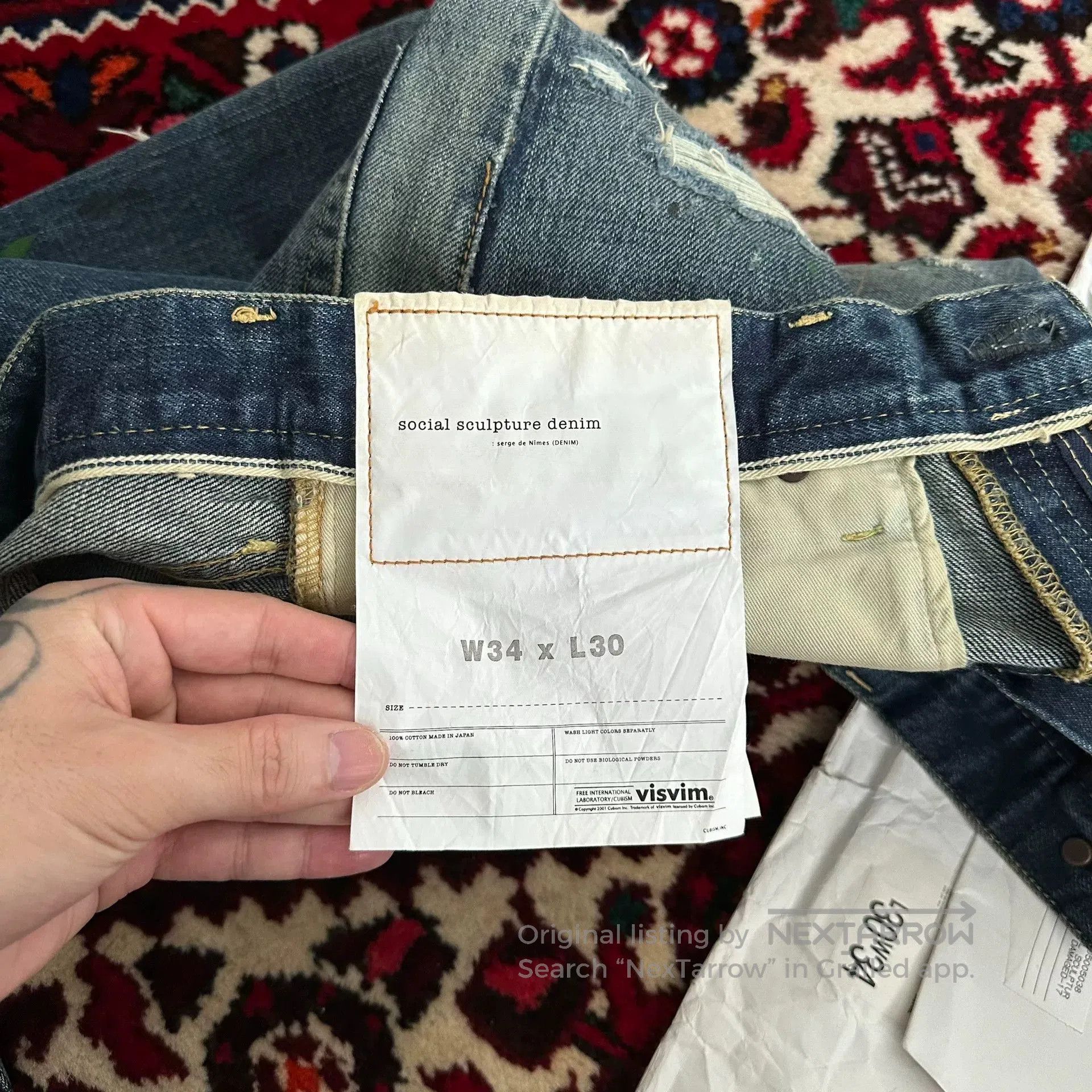 Visvim visvim distressed denim jeans with bag and tags. Size US 34 / EU 50 - 9 Thumbnail