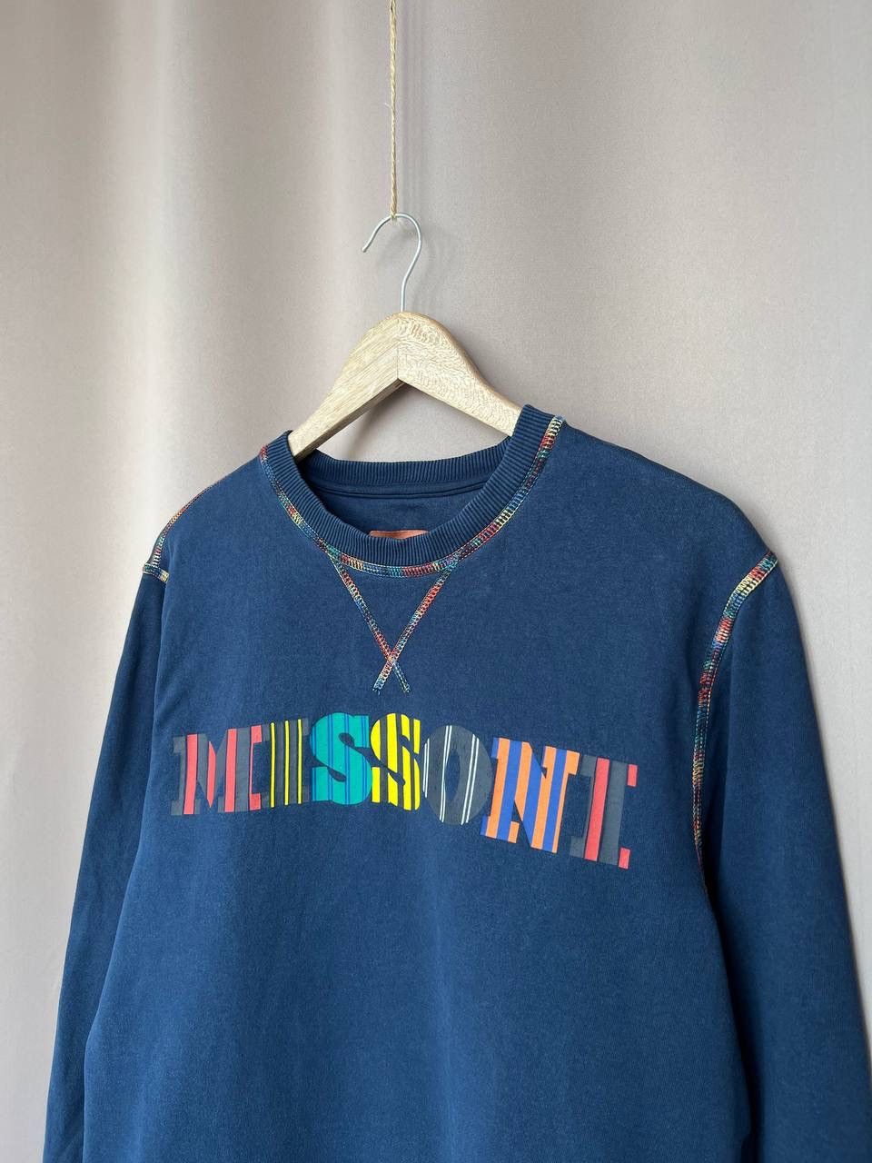 Missoni Missoni Big Logo Sweatshirt Mens Size M Navy Pullover Size US M / EU 48-50 / 2 - 4 Thumbnail
