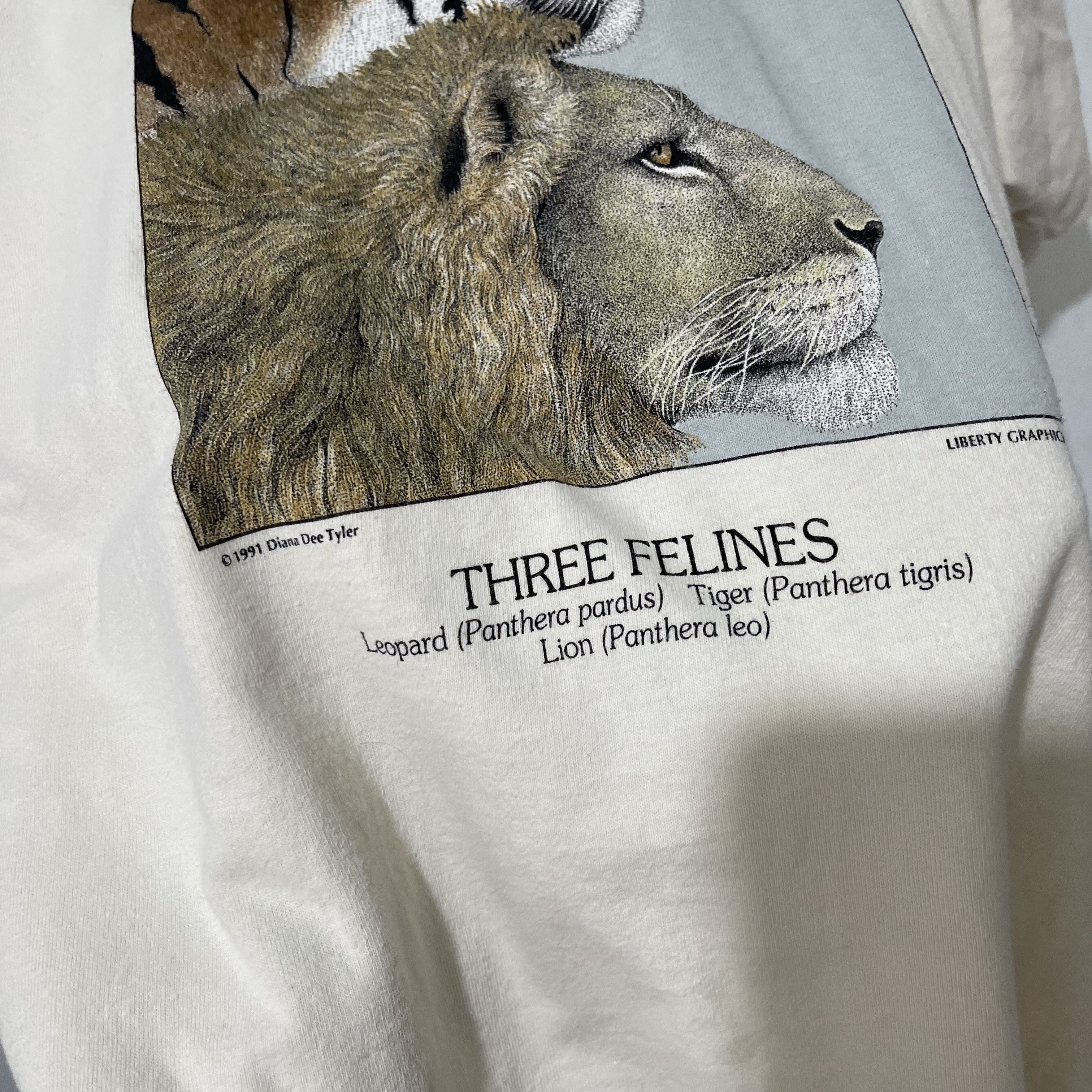 Vintage Vintage 1991 Diana Dee Tyler Three Felines T-Shirt Size US L / EU 52-54 / 3 - 3 Thumbnail