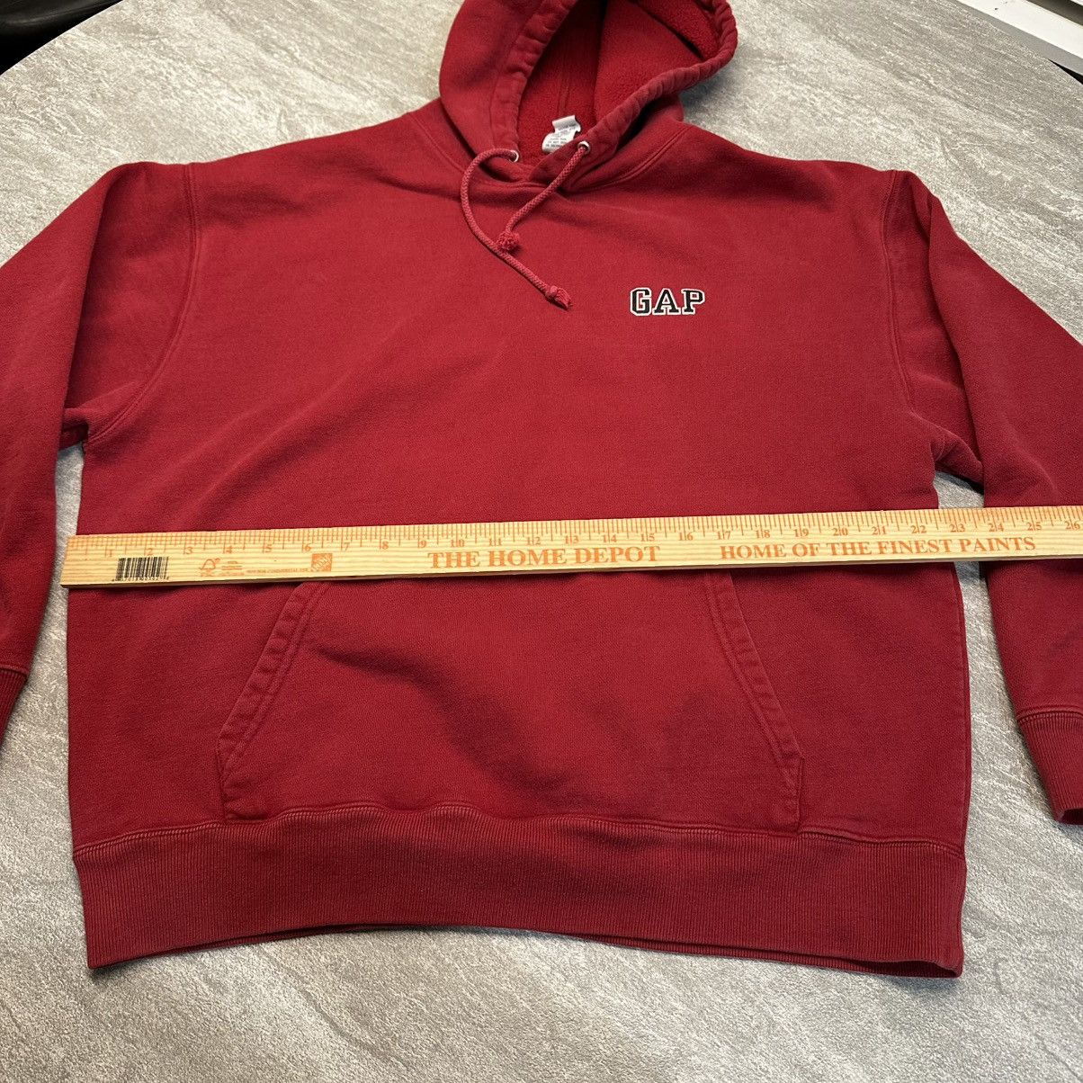 Gap × Vintage Vintage Y2K Gap Heavyweight Hoodie Spellout Sweatshirt Red Size US M / EU 48-50 / 2 - 4 Thumbnail