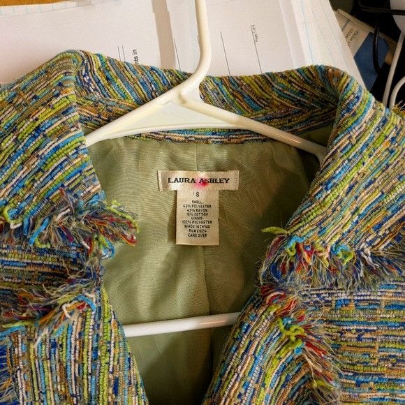 Laura Ashley Laura Ashley Multicolored Striped Fringed Tweed Jacket With Size S / US 4 / IT 40 - 9 Thumbnail