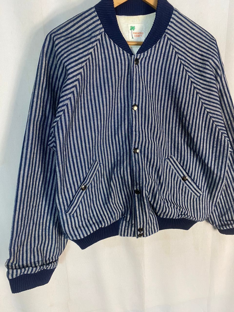 Japanese Brand × Vintage Vintage pineapple county stripe denim snap button jacket Size US M / EU 48-50 / 2 - 3 Thumbnail