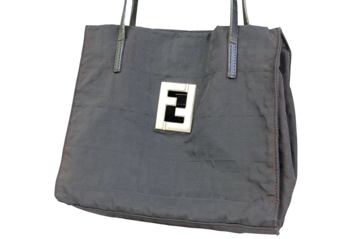 Fendi Authentic vintage Fendi zucca tote bag black nylon. Size ONE SIZE - 3 Thumbnail