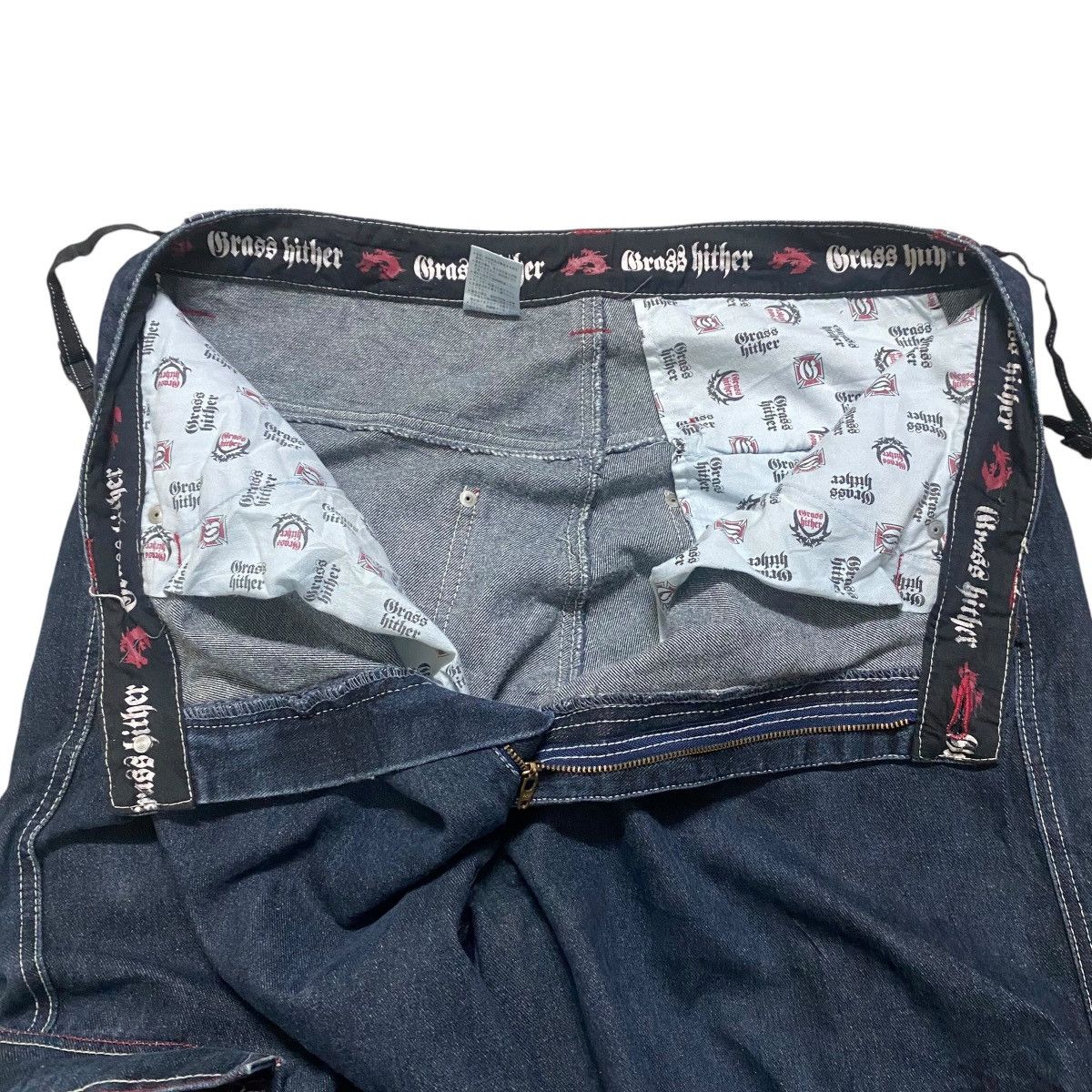 Vintage Vintage BRASS HITHER Denim Baggy Flame Dragon Jeans Size US 36 / EU 52 - 18 Thumbnail