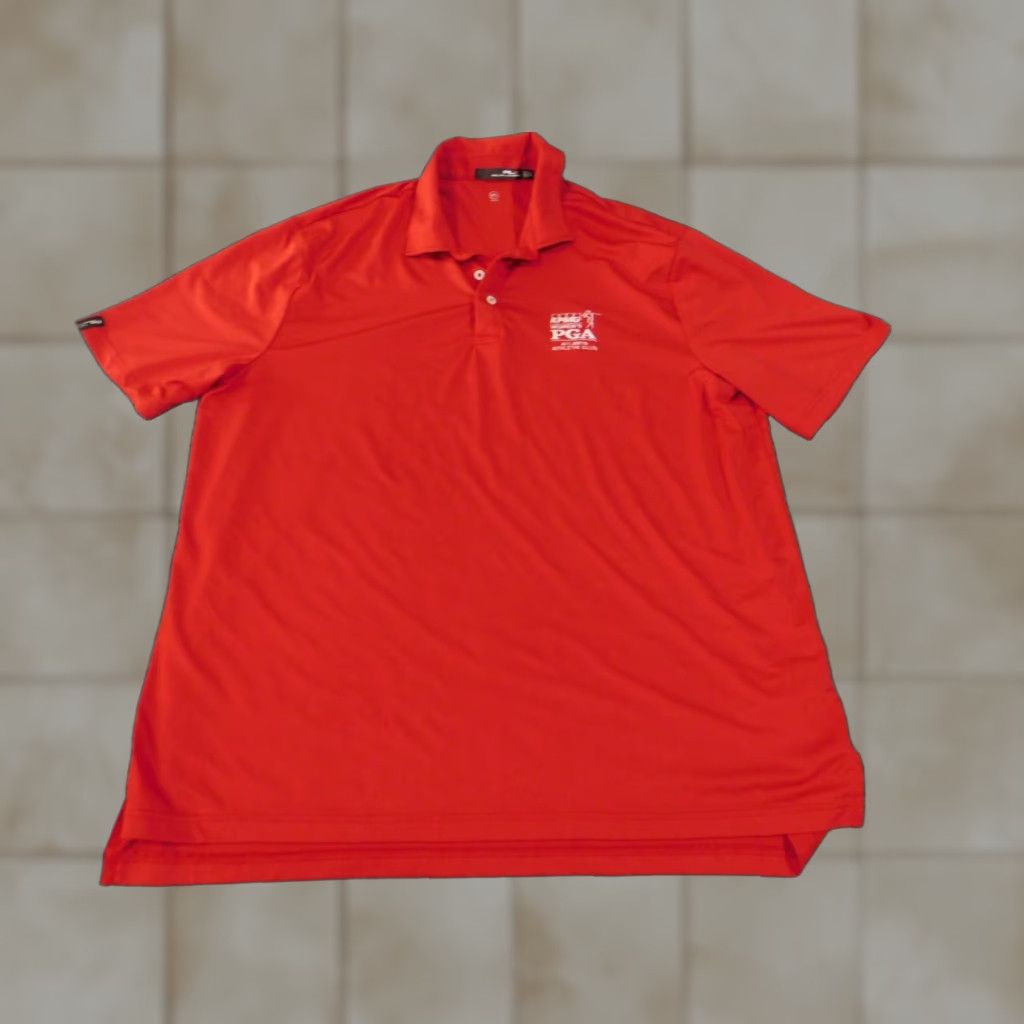 RLX Ralph Lauren RLX Ralph Lauren Polo Shirt XL Red Mens stretch golf polyester solid short sleeve collared logo Size US XL / EU 56 / 4 - 1 Thumbnail