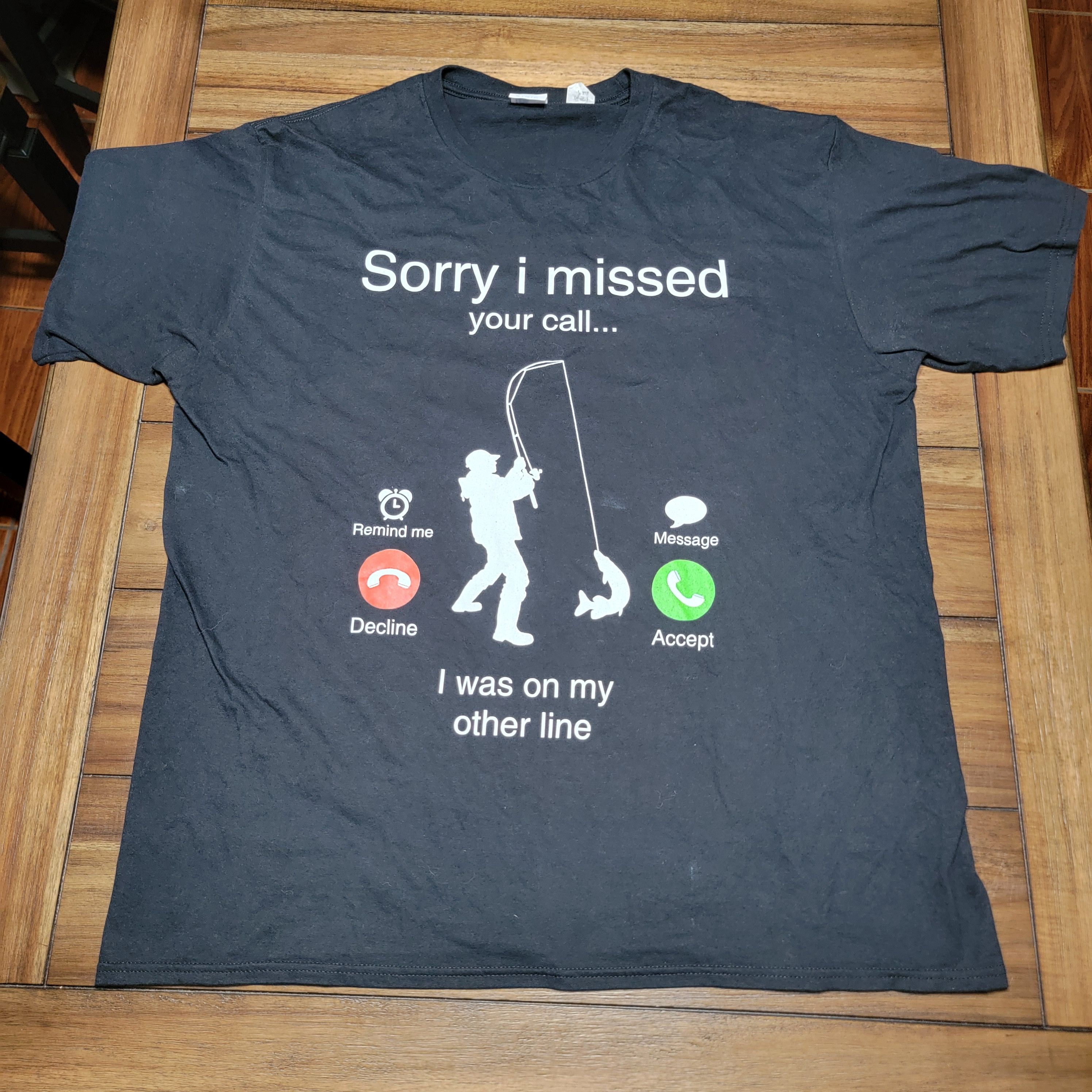 Other Port & Co. SS Unisex Tee Fishing "..Missed Your Call..."- XL Size US XL / EU 56 / 4 - 1 Thumbnail