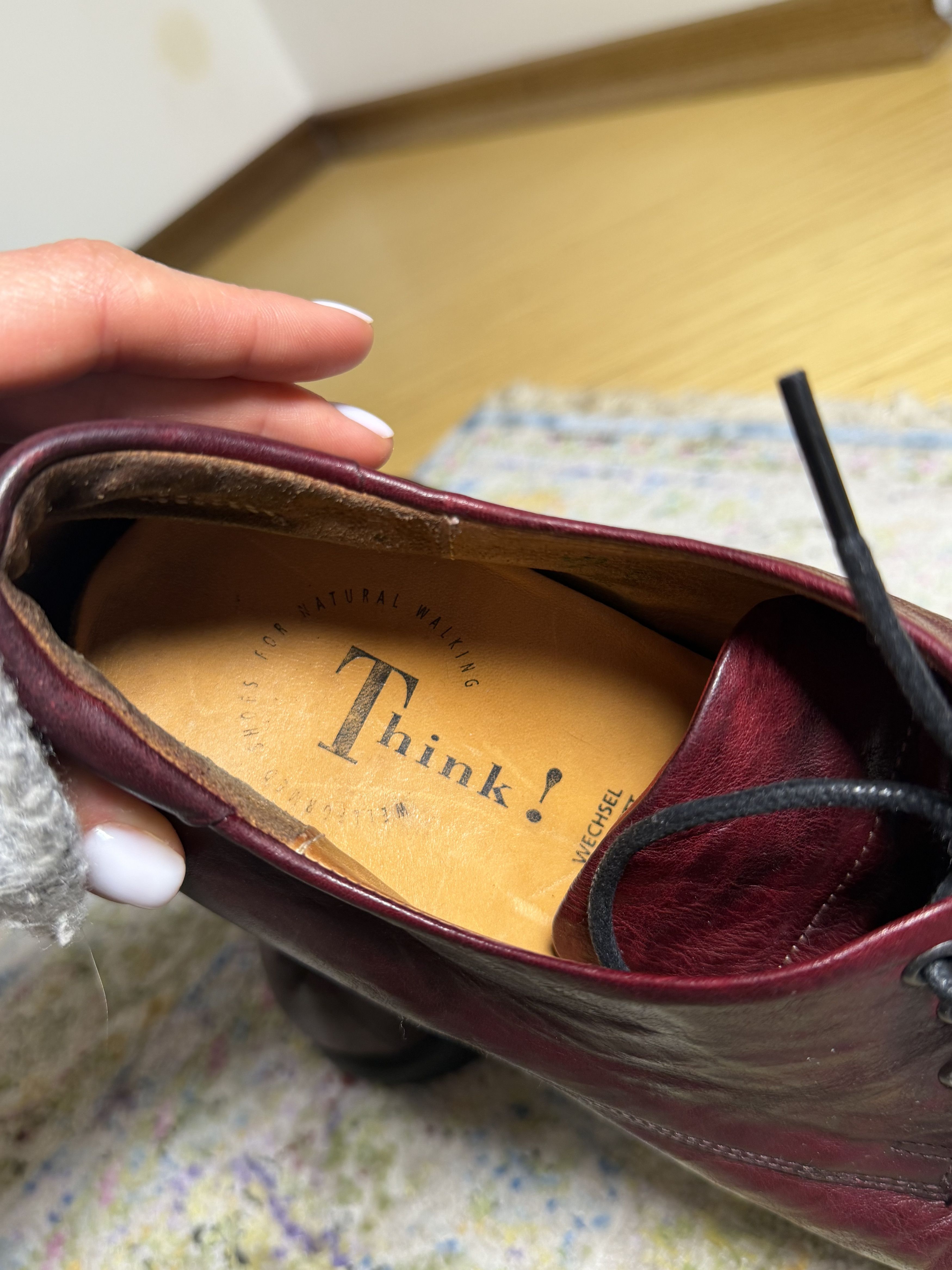 Genuine Leather Think! Menscha Barefoot Bordeaux Casual Shoes Size US 12 / EU 45 - 8 Thumbnail