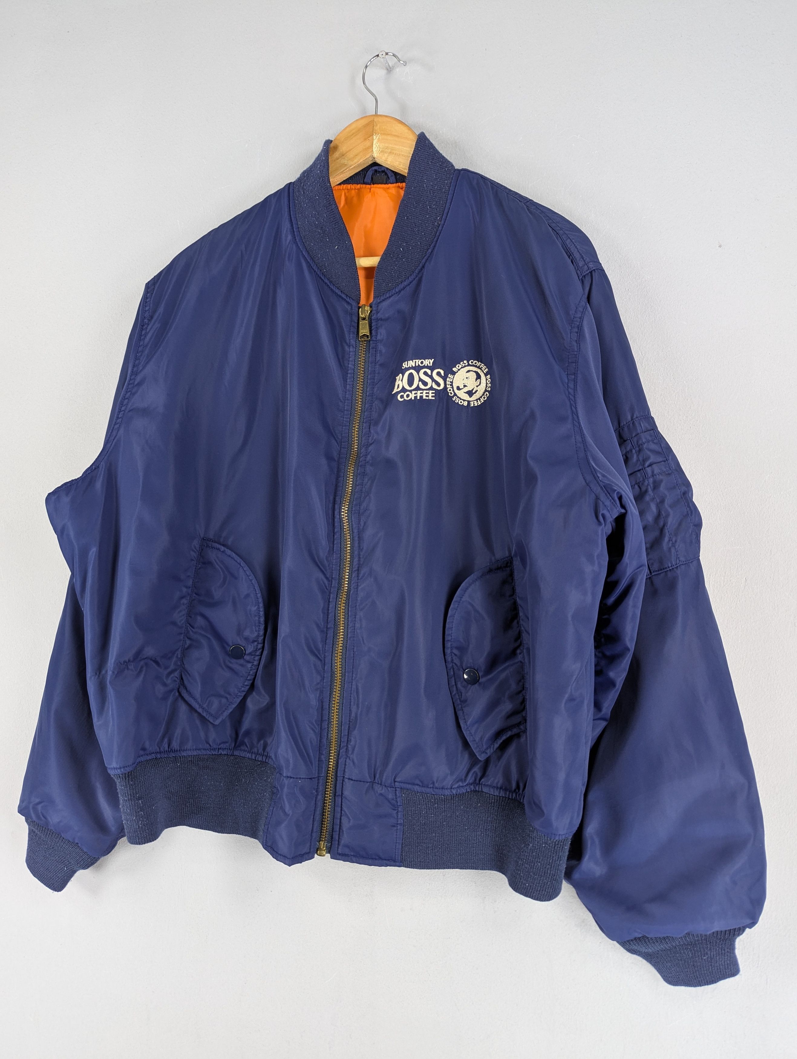 Japanese Brand Vintage 90s Suntory Coffee Boss Bomber Flight Jacket Size US L / EU 52-54 / 3 - 3 Thumbnail
