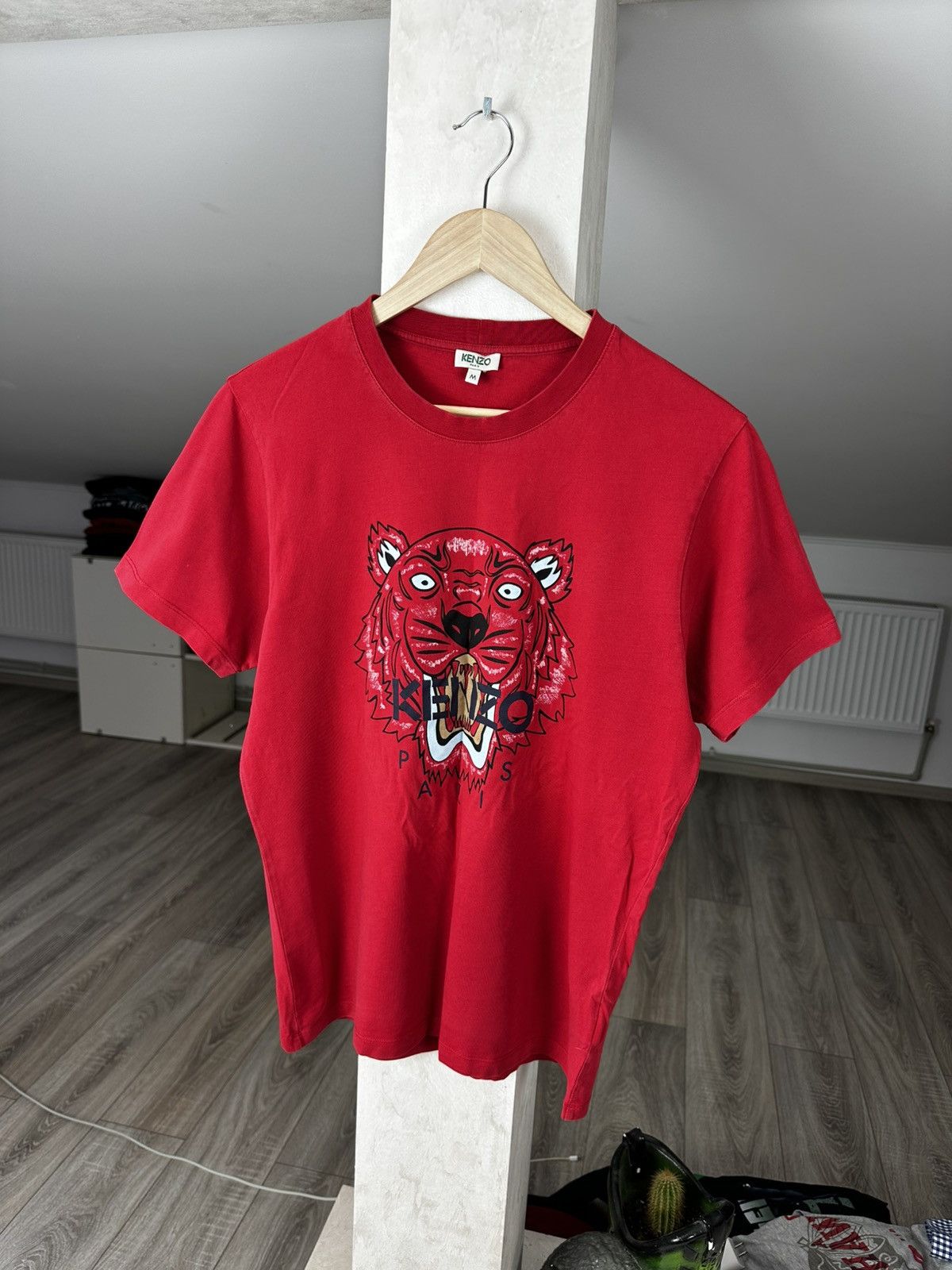 Luxury Kenzo Tiger Logo Tee Vintage Red