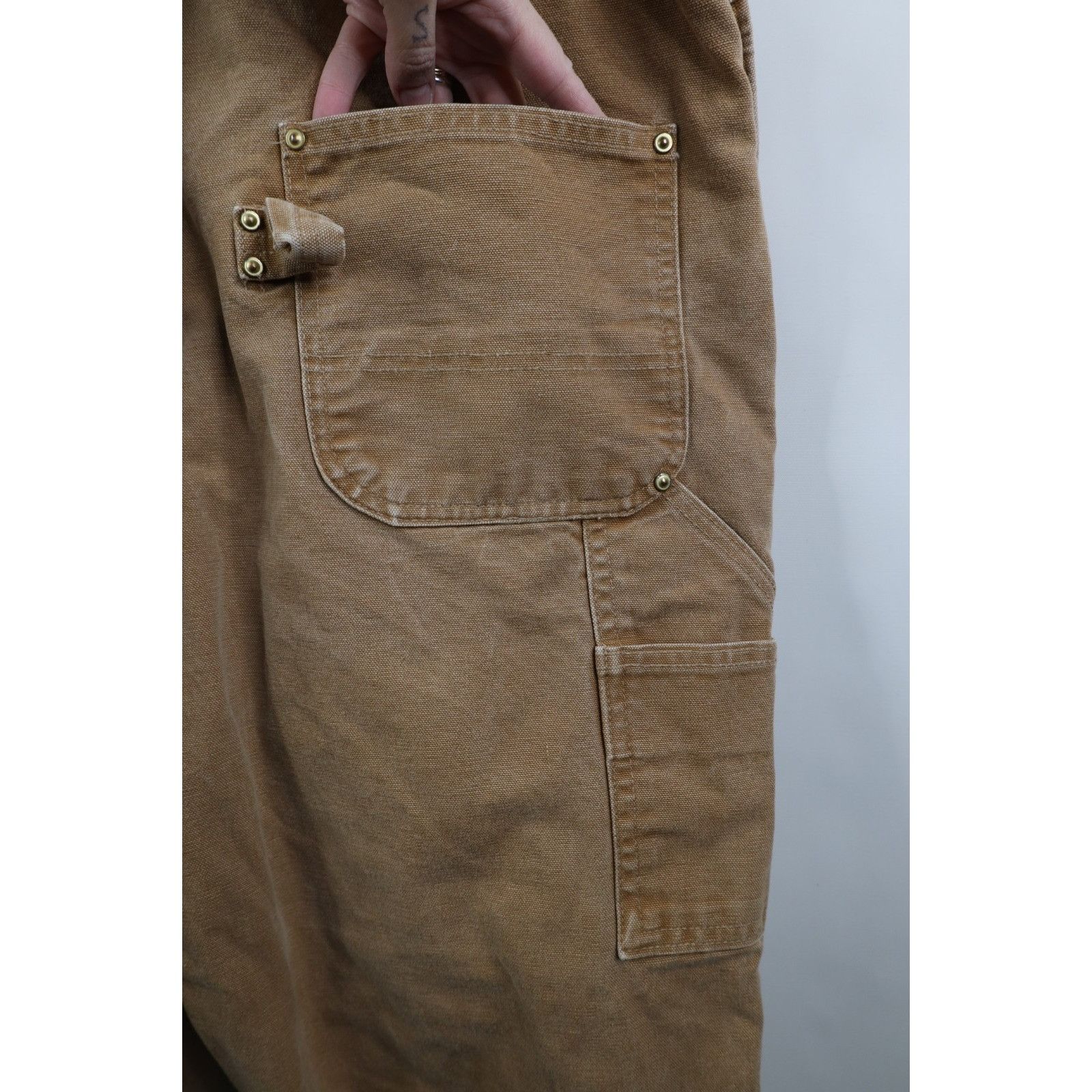 Carhartt Vintage Y2K Carhartt Faded Double Knee Canvas Overalls Size US 36 / EU 52 - 16 Thumbnail