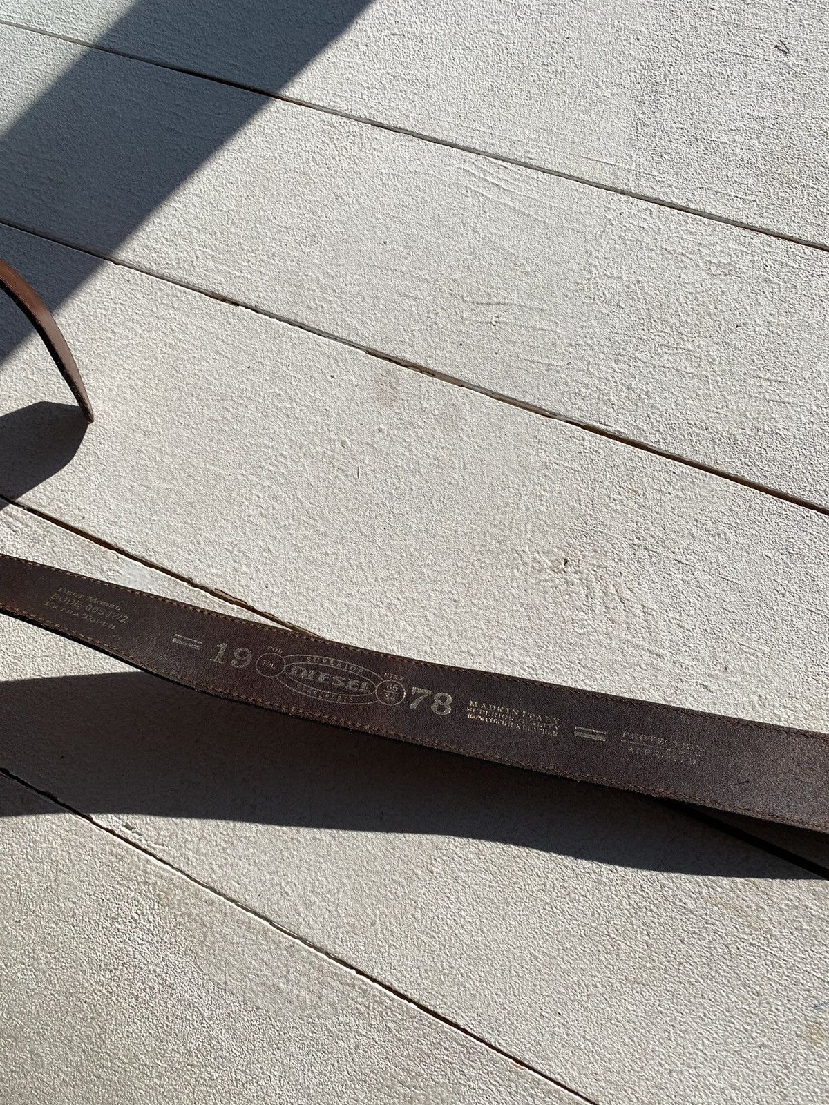 Diesel × Vintage 90s Diesel Black Leather Avant Garde Gothic Minimalism Belt Size ONE SIZE - 8 Thumbnail