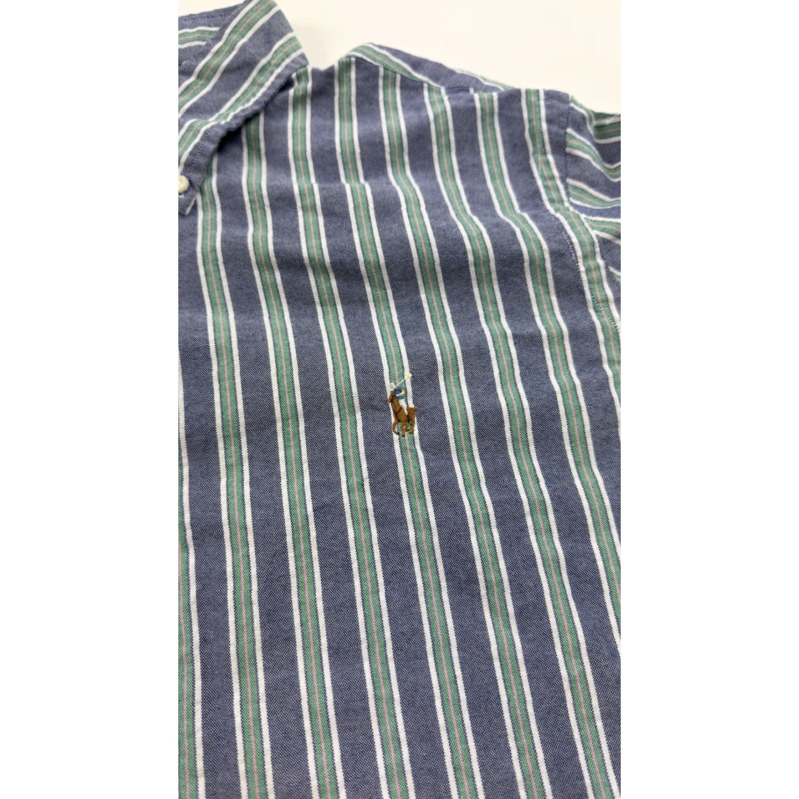 Polo Ralph Lauren Polo Ralph Lauren Shirt Mens XL Blue Striped Button-Down Cotton Classic Fit Long Sleeve Size US XL / EU 56 / 4 - 2 Thumbnail