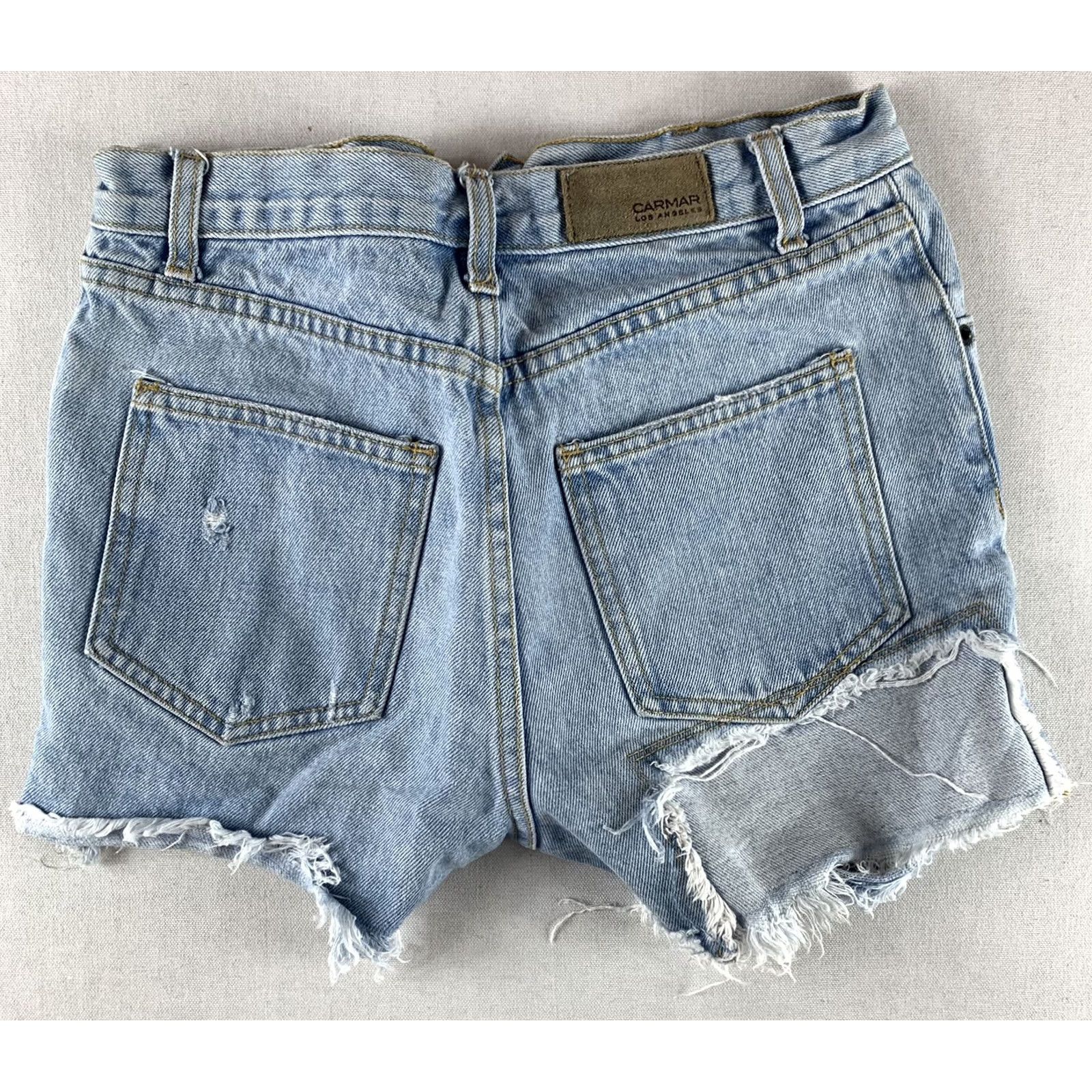 Denime CARMAR LOS ANGELES BLUE DENIM SHORTS D46 5287 WOMENS SIZE 24 24"W 12"L - Womens - Short - 24 - Blue - Denim - 100% Cotton Size 42" / US 20 - 4 Thumbnail