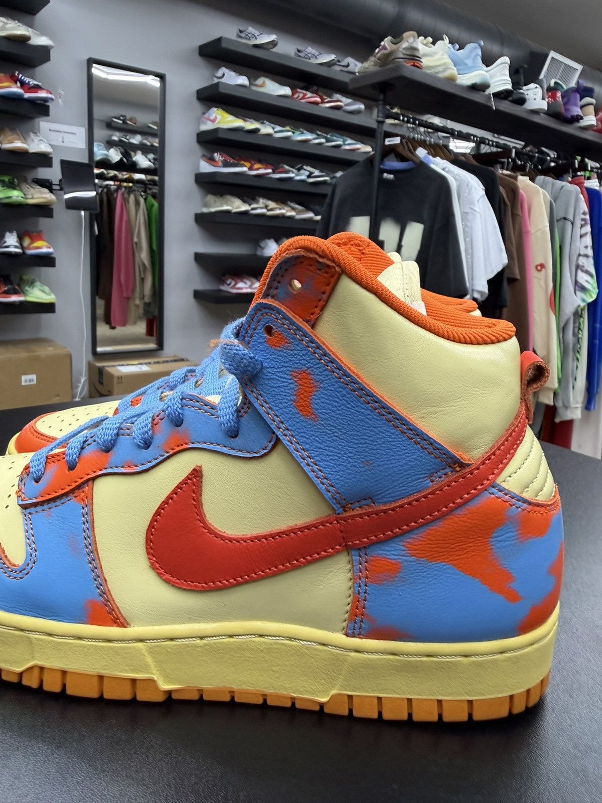 Nike Size 9 - Nike Dunk High 1985 SP Acid Wash Orange Size US 9 / EU 42 - 5 Thumbnail