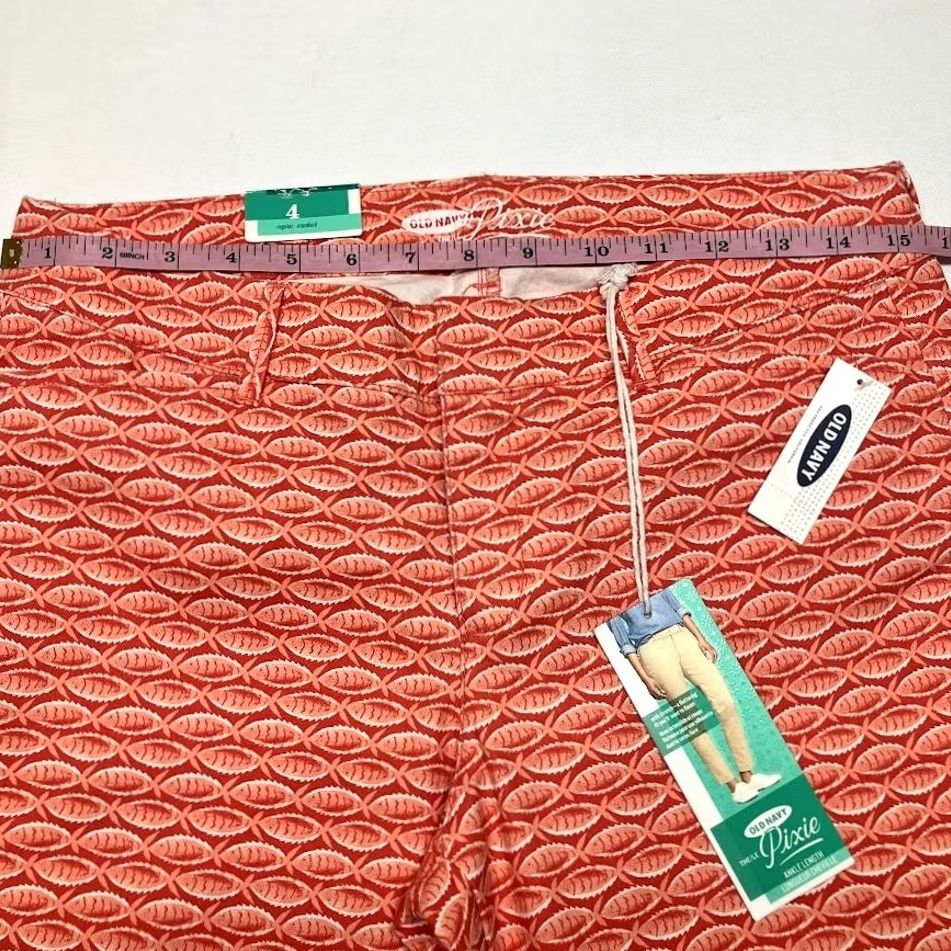 Old Navy Old Navy Fish Print Pixie Ankle Pants Coral Womens Size 4 Stretch Size 27" / US 4 / IT 40 - 7 Thumbnail