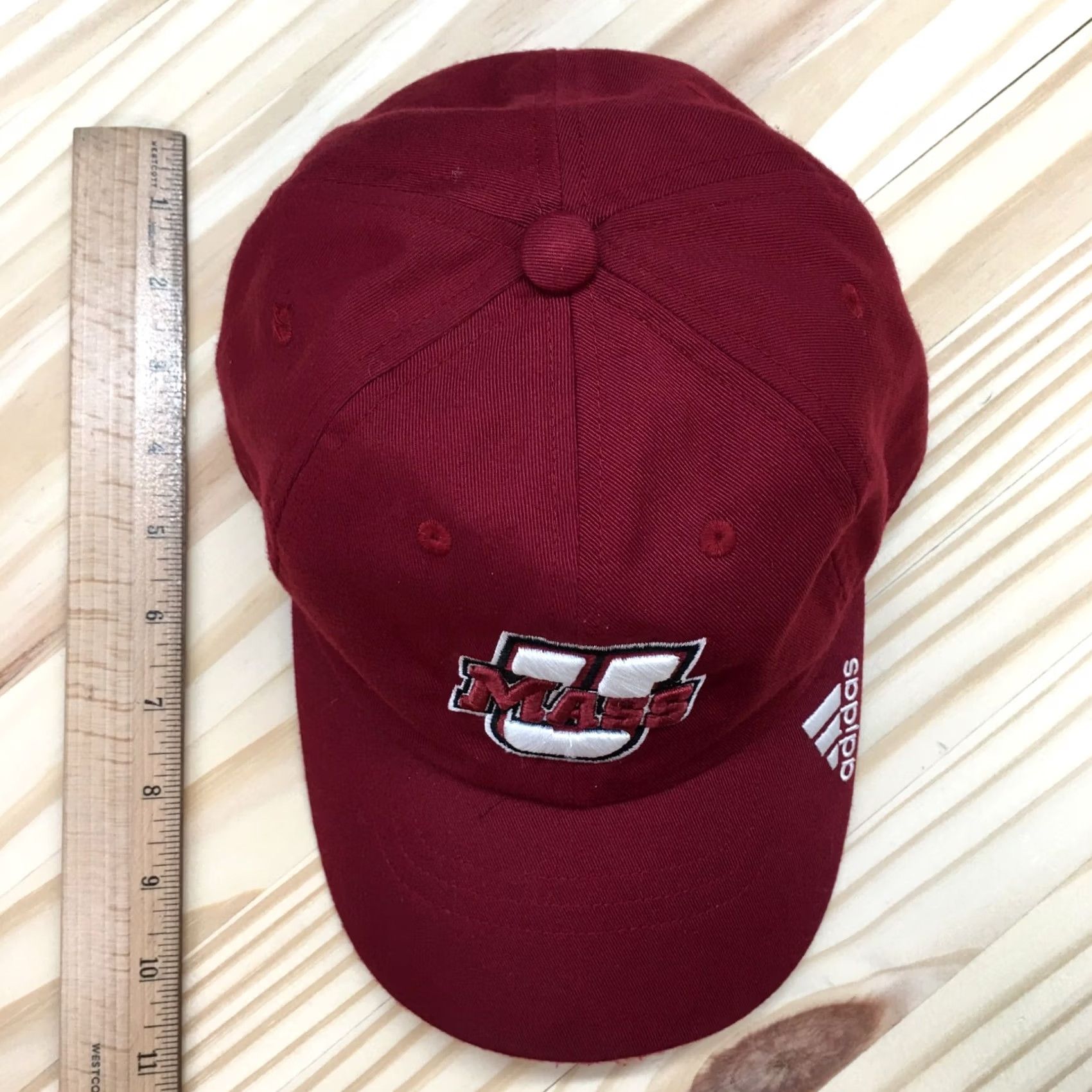 Adidas Adidas U Mass Baseball Hat Mens Red OS Adjustable Embroidered Logo Size ONE SIZE - 5 Thumbnail