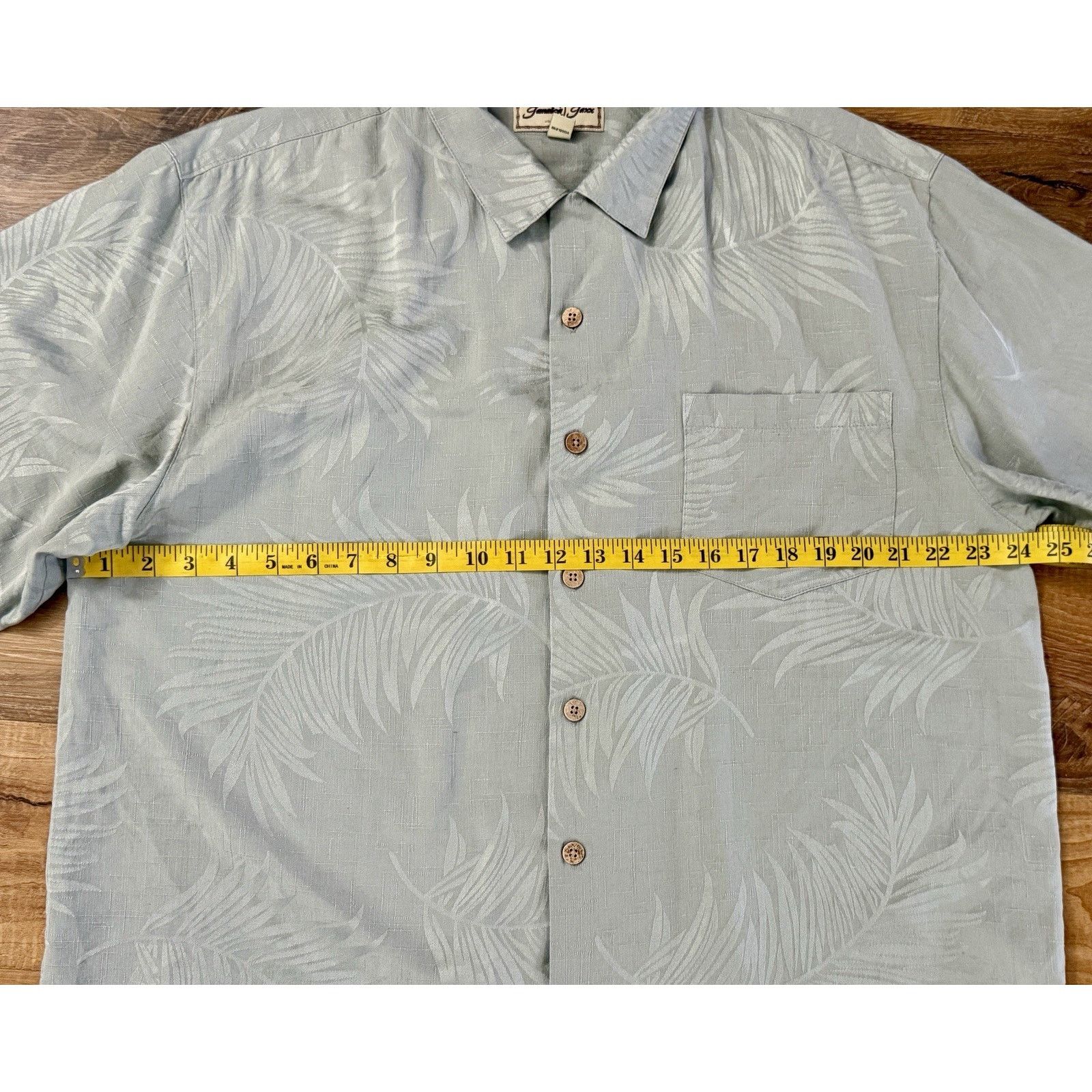 Other Jamaica Jaxx Men's Light Green Silk Button Down SS Shirt Size US L / EU 52-54 / 3 - 3 Thumbnail