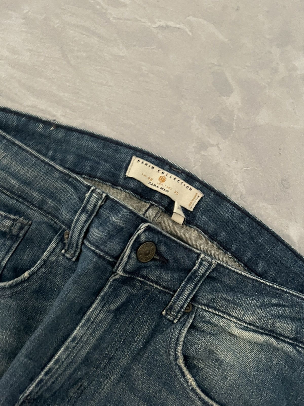 Japanese Brand Rare Y2K Archive Slim Jeans — Minimal Faded Streetwear Japan Size US 30 / EU 46 - 6 Thumbnail