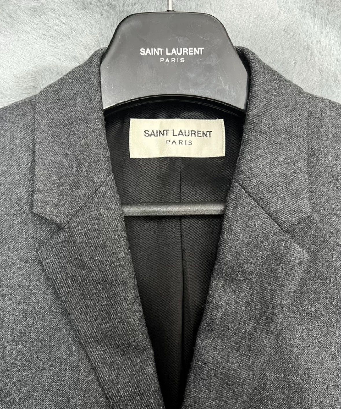 Saint Laurent Paris × Yves Saint Laurent Saint Laurent SLP genuine 18 gray three button wool coat Size US S / EU 44-46 / 1 - 4 Thumbnail