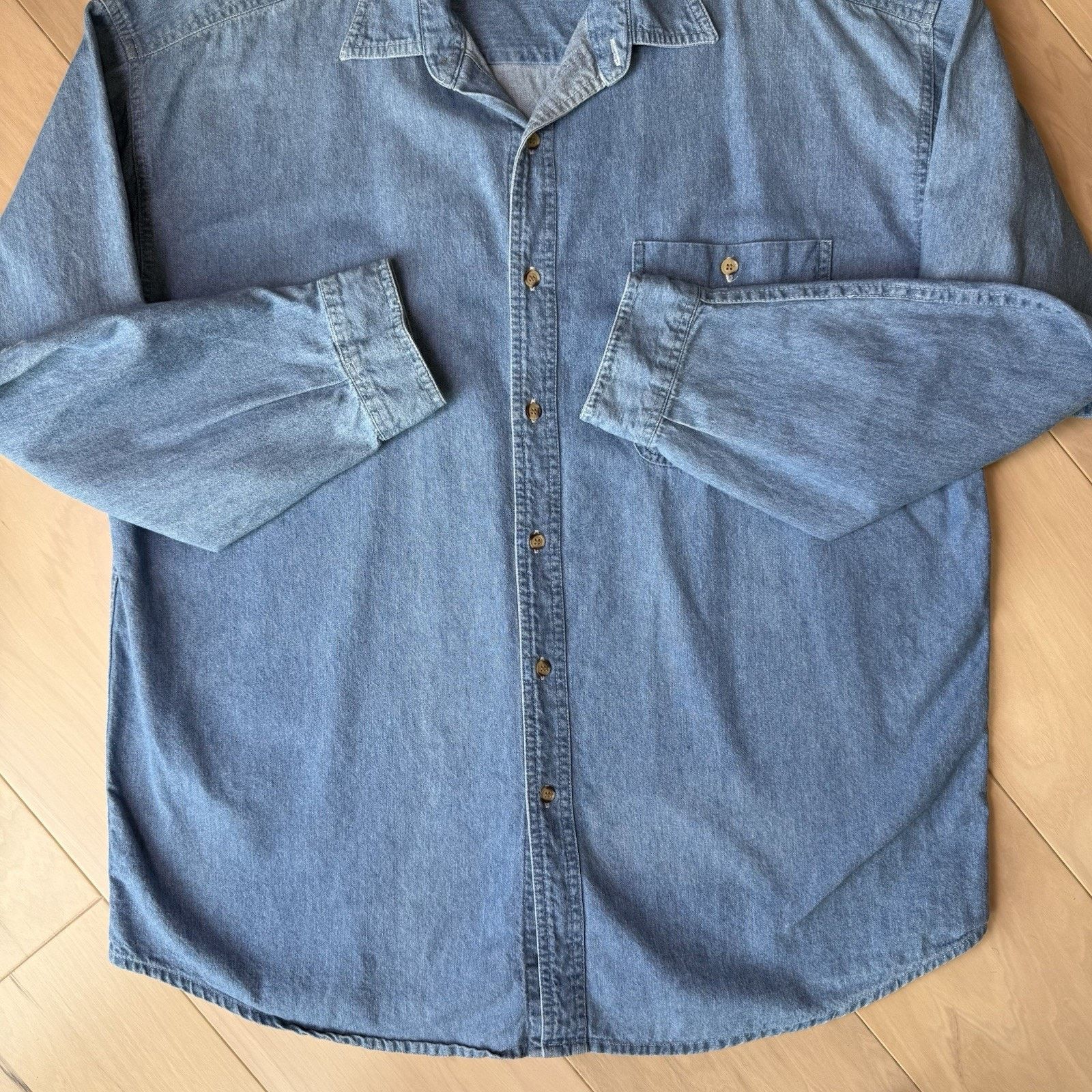 Vintage Vintage Flintstones Shirt Large Blue Long Sleeve Button Up Size US L / EU 52-54 / 3 - 6 Thumbnail