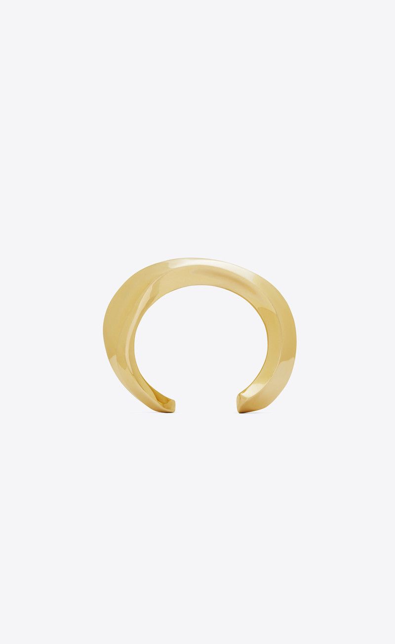 Saint Laurent Paris o1s1wg111225 Size: OS / Twist Cuff in Metal in Gold Size ONE SIZE - 3 Thumbnail