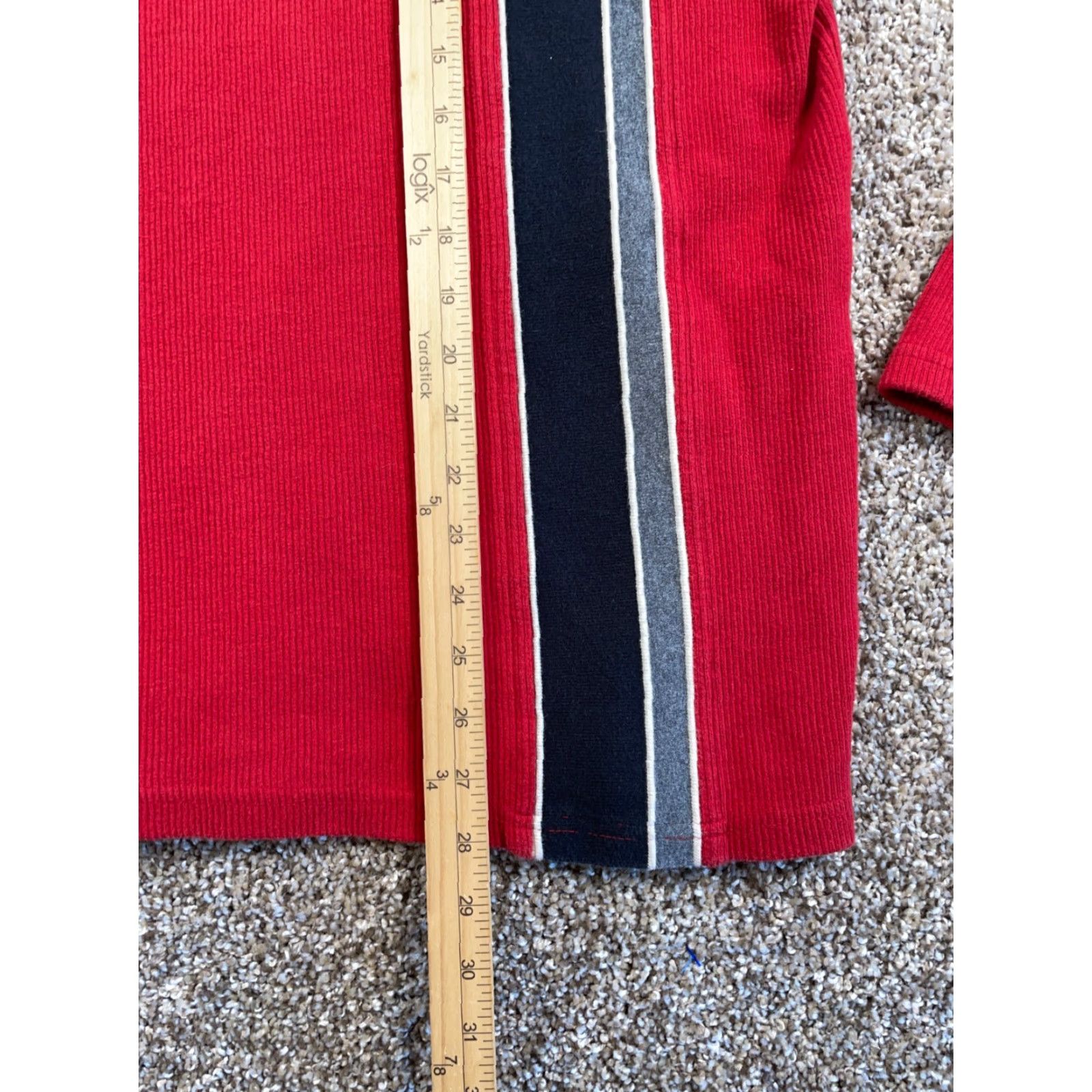 Nautica VINTAGE Nautica Ribbed Sweater Adult Large Red Striped Knit Pullover Casual Hipster Mens Size US L / EU 52-54 / 3 - 7 Thumbnail