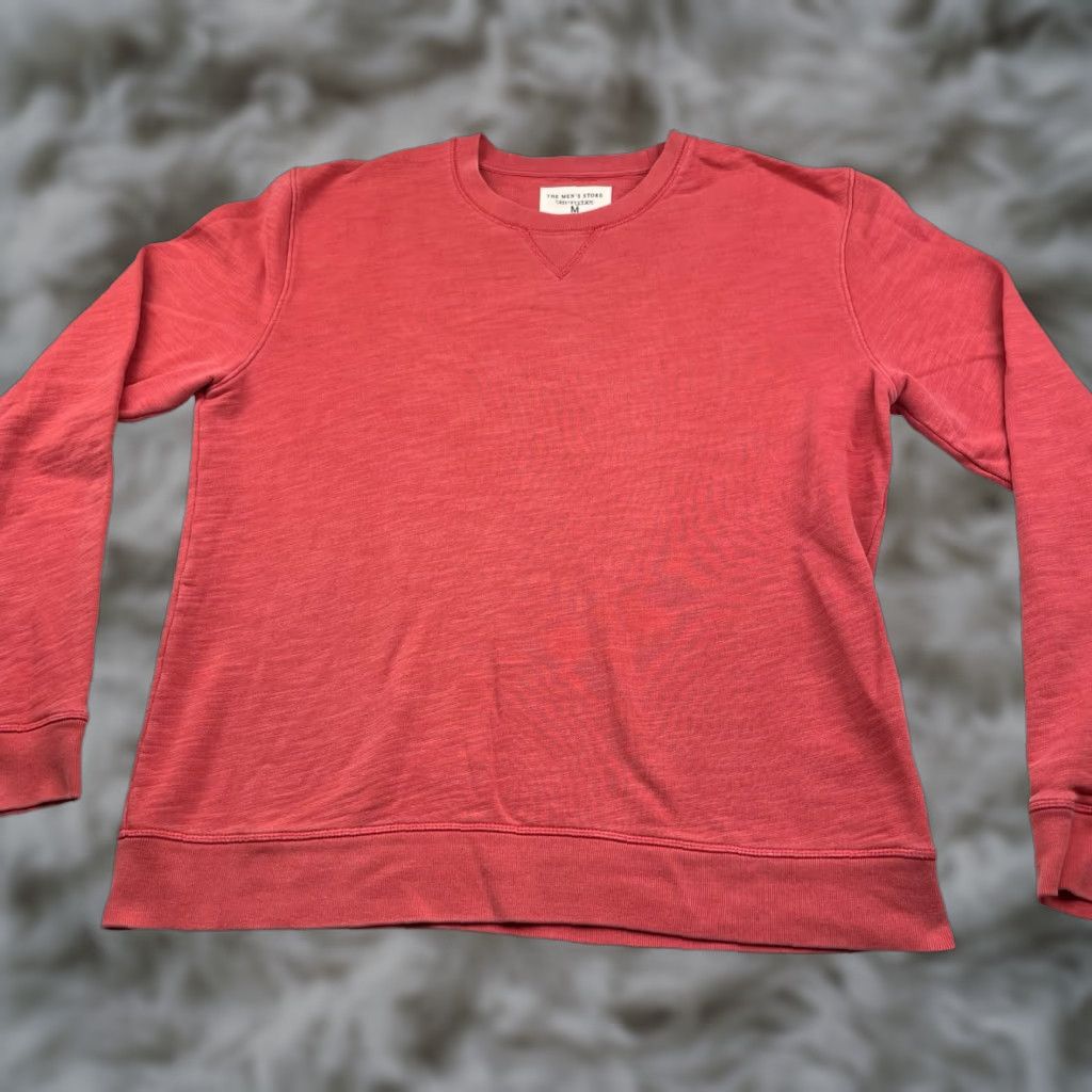 Bloomingdale's Men's Sweatshirt Crewneck 100% Cotton Coral Medium Shirt Pullover