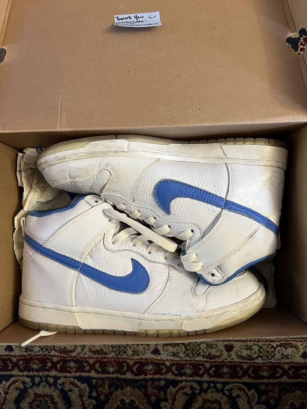 Nike 2002 Vintage Nike Dunk Hi University Blue Size US 8 / EU 41 - 1 Thumbnail