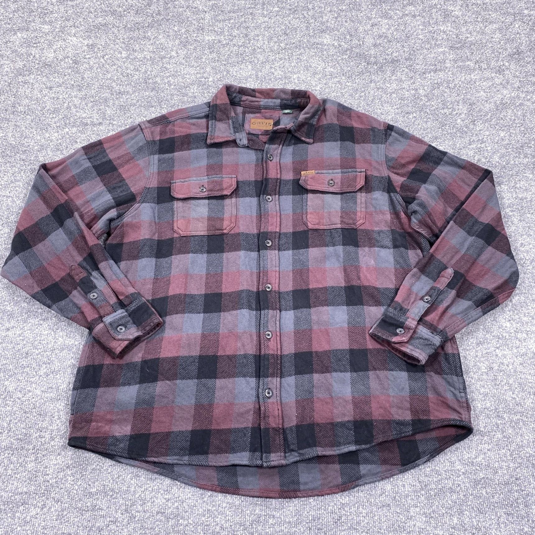 Orvis Orvis Flannel Shirt Jacket Mens 2XL Red Gray Plaid Quilted Shacket Pockets Size US XXL / EU 58 / 5 - 2 Thumbnail