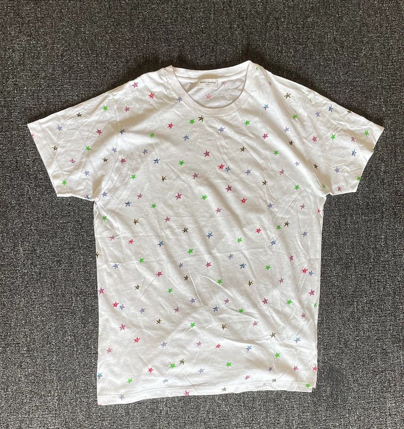 Saint Laurent Paris Saint Laurent Paris White Five-Star T-shirt 2505-Nextarrow Size US S / EU 44-46 / 1 - 1 Thumbnail