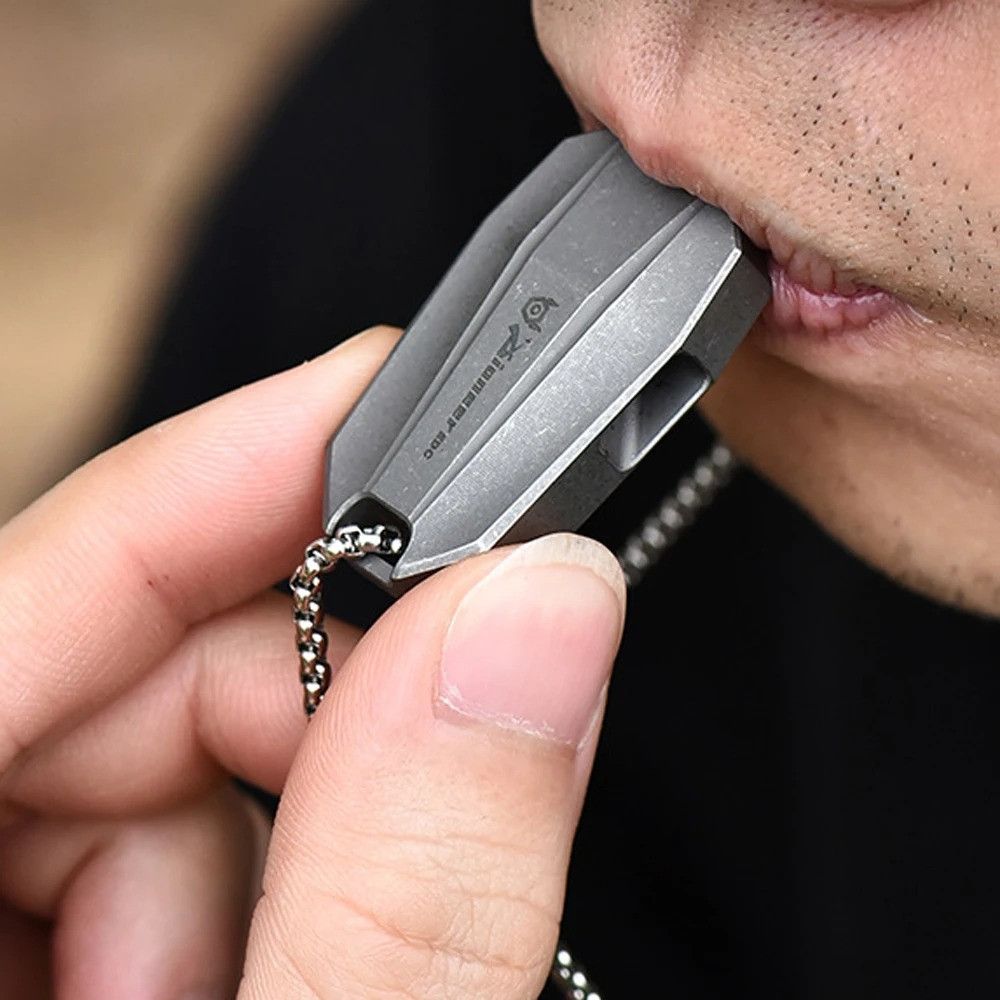 Whistles Whistle Titanium Pendant Coach Sports Camping Gift For Him Size ONE SIZE - 1 Thumbnail