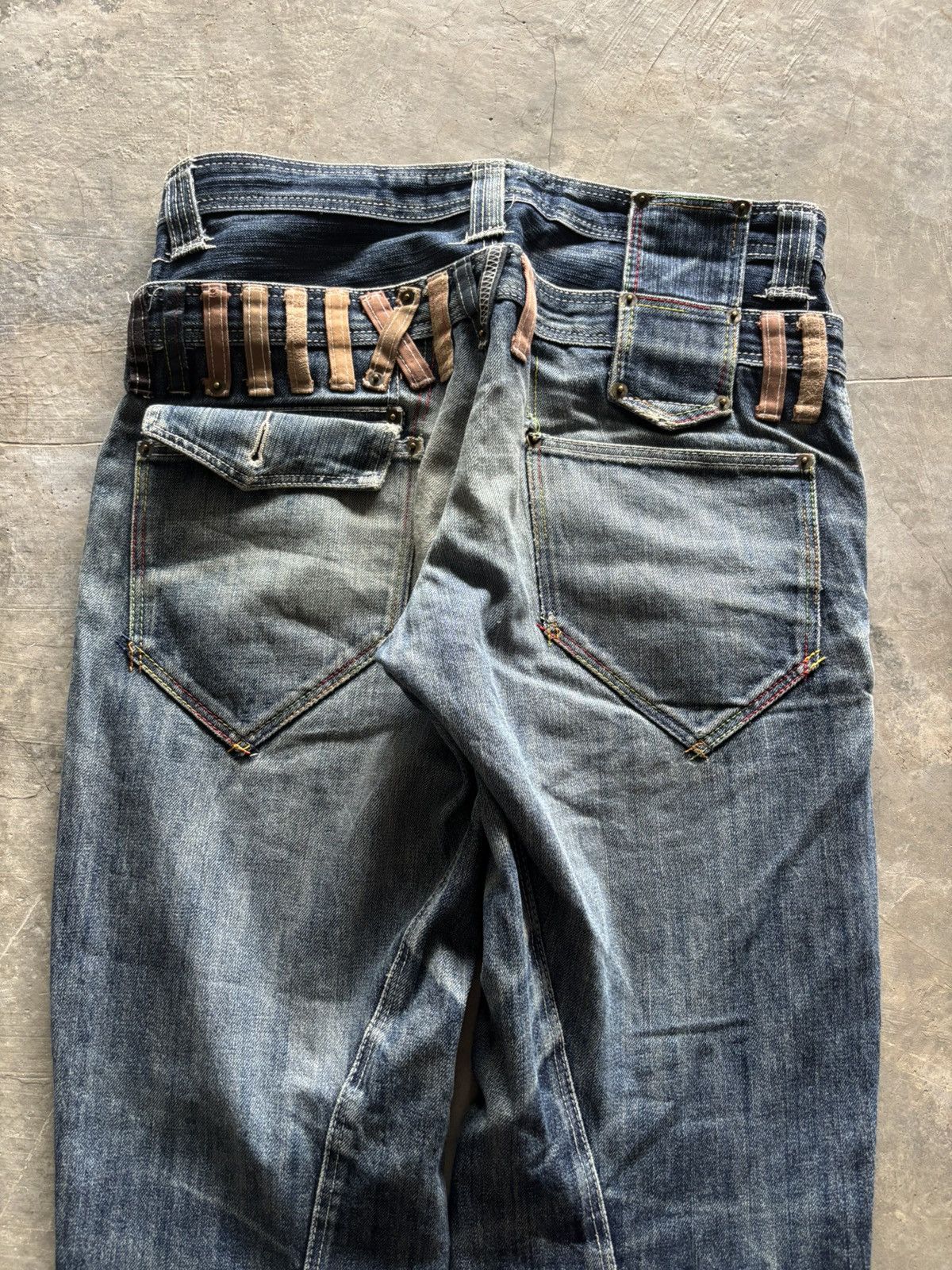 PPFM DOUBLE WAIST BREATHMINT DISTRESSED JAPANESE MULTIZIPPER PUNK Size US 31 - 14 Thumbnail