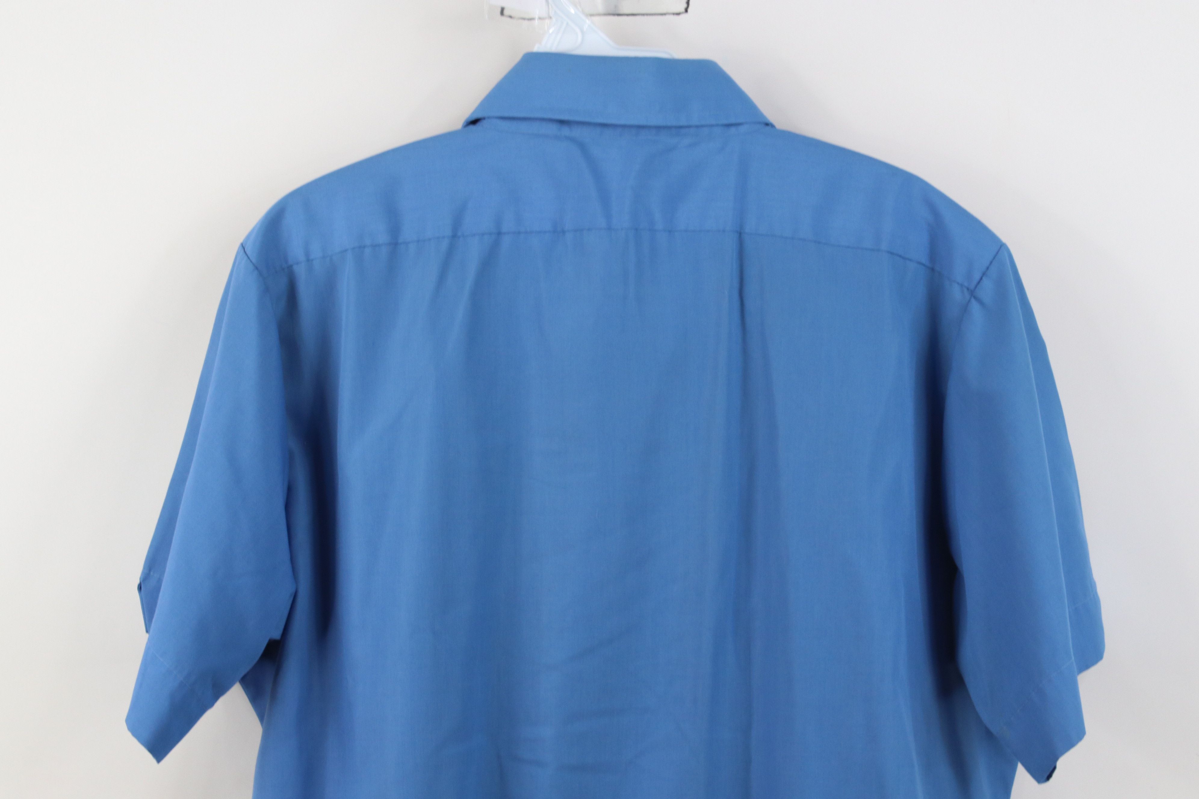 Vintage Vintage 70s Streetwear Collar Short Sleeve Button Shirt Blue Size US M / EU 48-50 / 2 - 13 Thumbnail