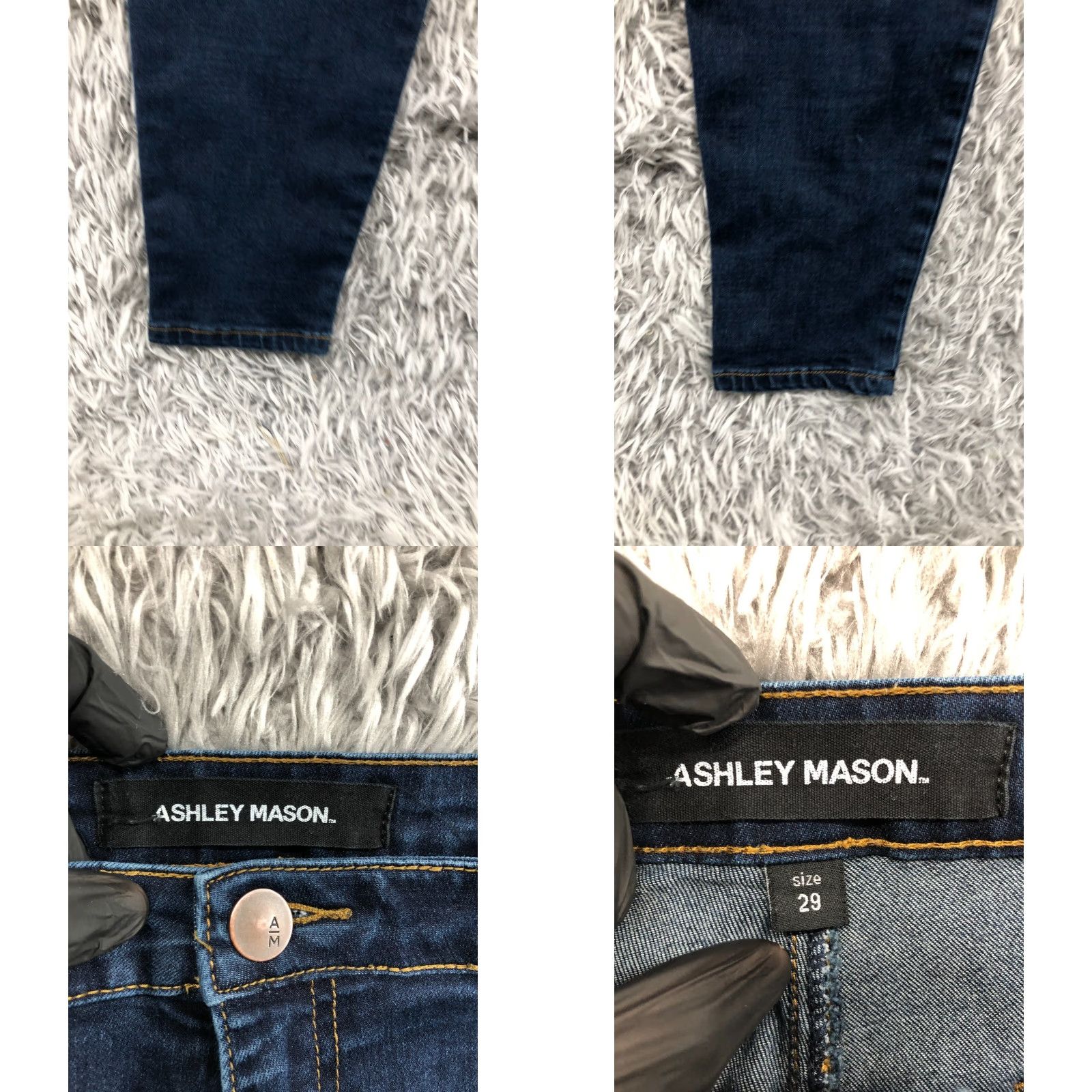 Vintage Ashley Mason Jeans Skinny 29 Womens Medium Wash Blue Flaw Size 29" - 8 Thumbnail