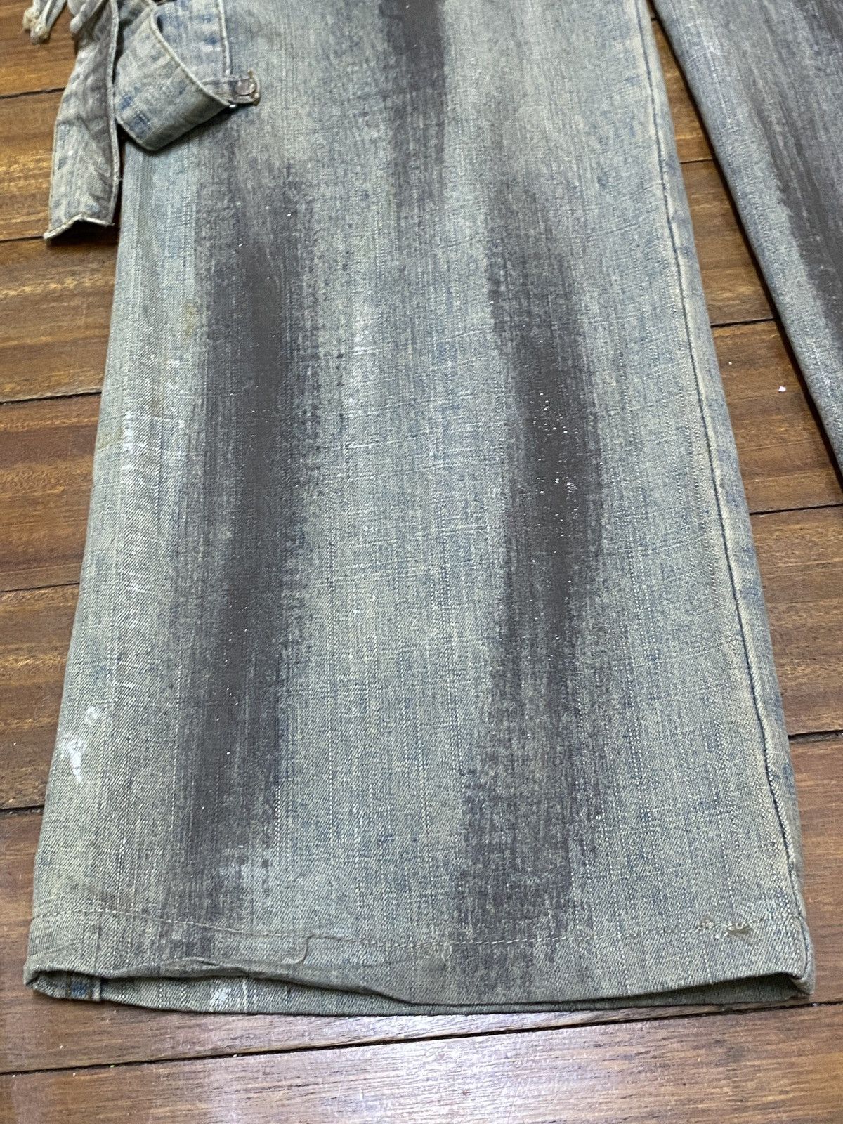 14th Addiction Very Rare Vintage Brand B.Blue Tactical Waxed Jeans 2000s Size US 36 / EU 52 - 7 Thumbnail