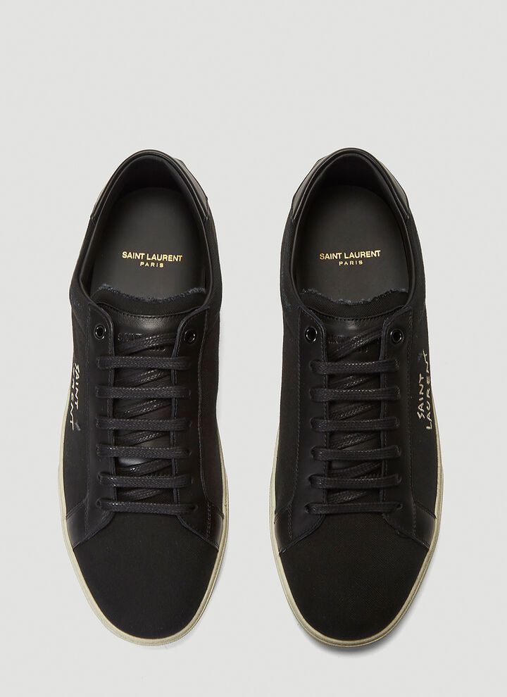 Saint Laurent Paris o1bcso1str1224 Court Classic Sl/06 Sneakers in Black Size US 6 / EU 39 - 3 Thumbnail