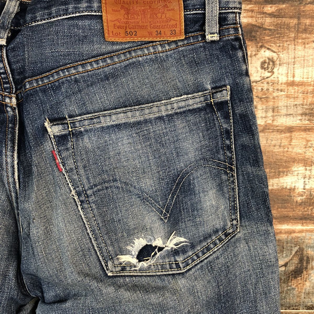 Levi's DL Levis 502 selvedge Blue Denim Pants #C128 Size US 34 / EU 50 - 15 Thumbnail