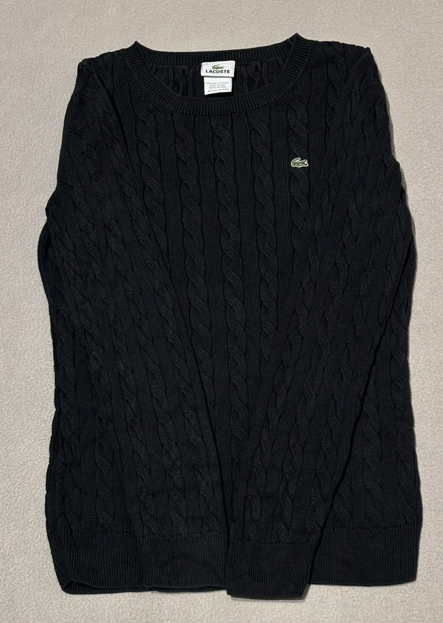 Lacoste Lacoste Cable Sweater Black Size M / US 6-8 / IT 42-44 - 7 Thumbnail