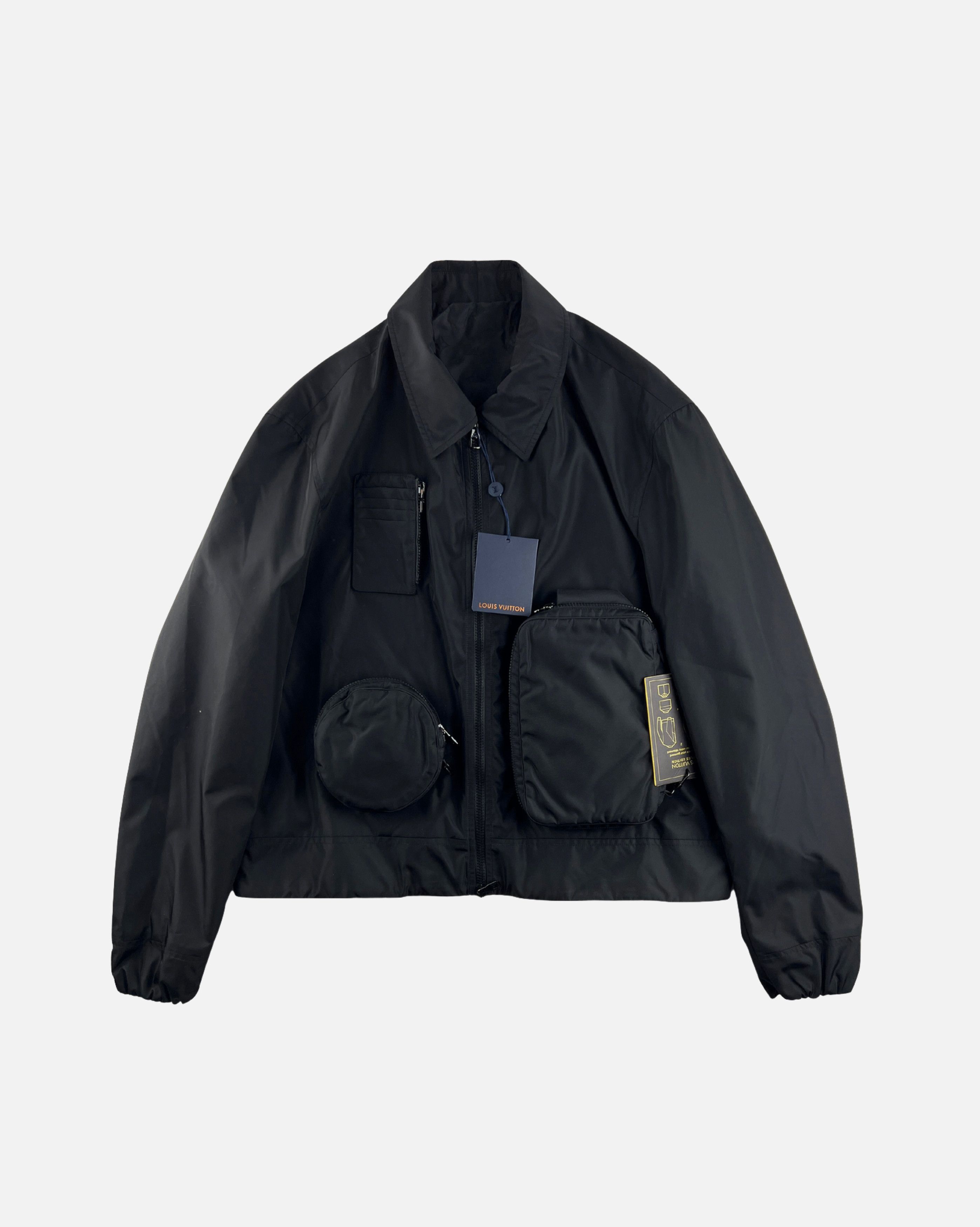 image of Louis Vuitton Nylon Cargo Utility Jacket in Black, Men's (Size Large)