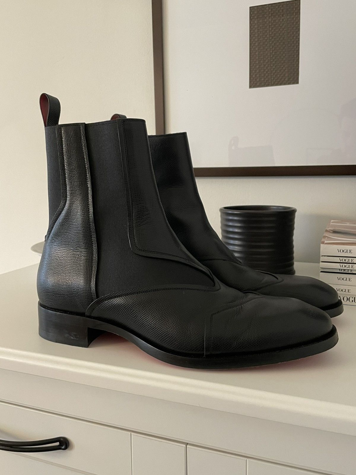 Christian Louboutin Christian Louboutin MENS Black Boabi Leather Chelsea Boot Size US 8.5 / EU 41-42 - 1 Thumbnail