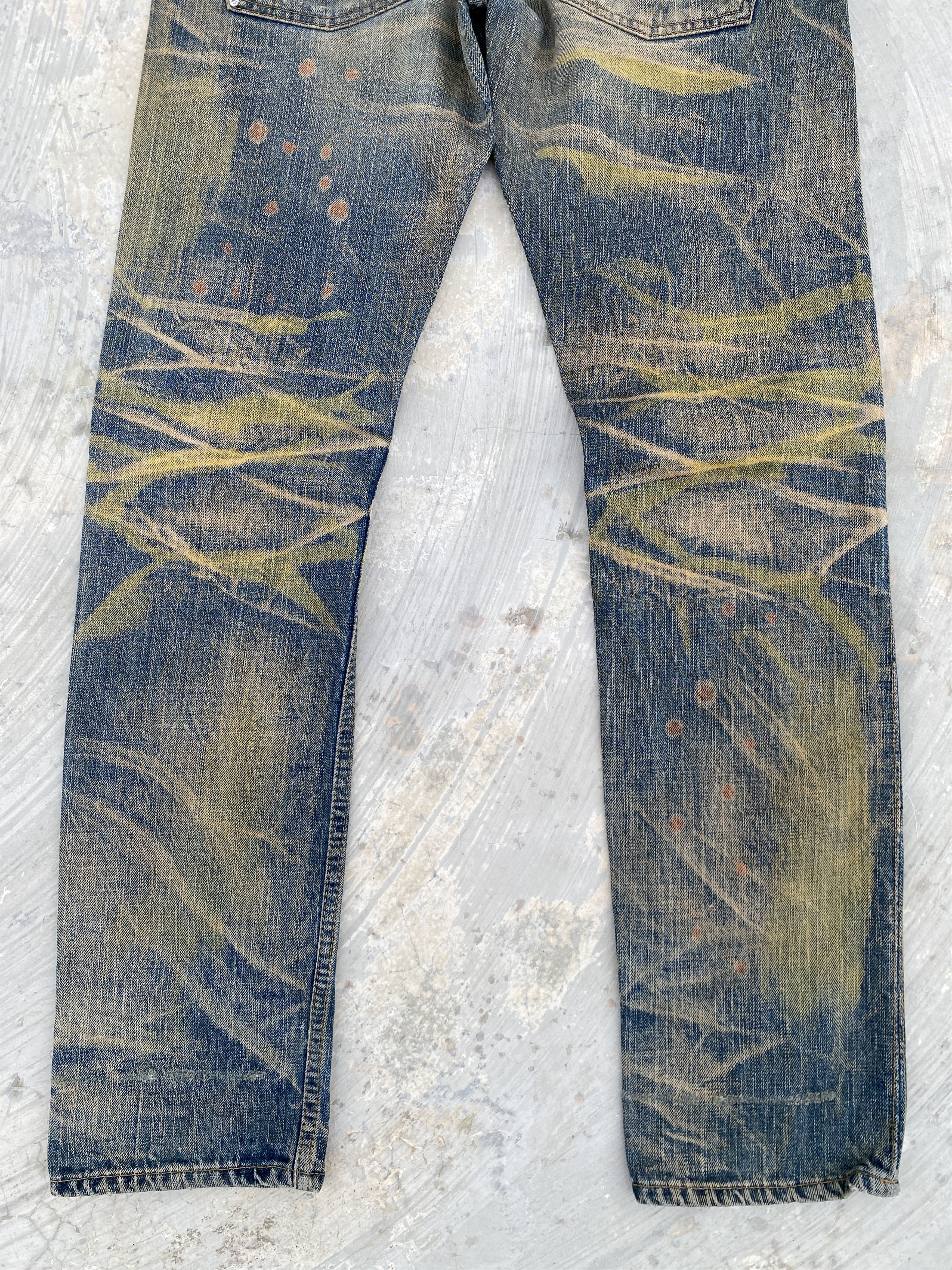 Japanese Brand Swagger Dirty Colourful Wash Selvedge Distressed Jeans Size US 28 / EU 44 - 9 Thumbnail