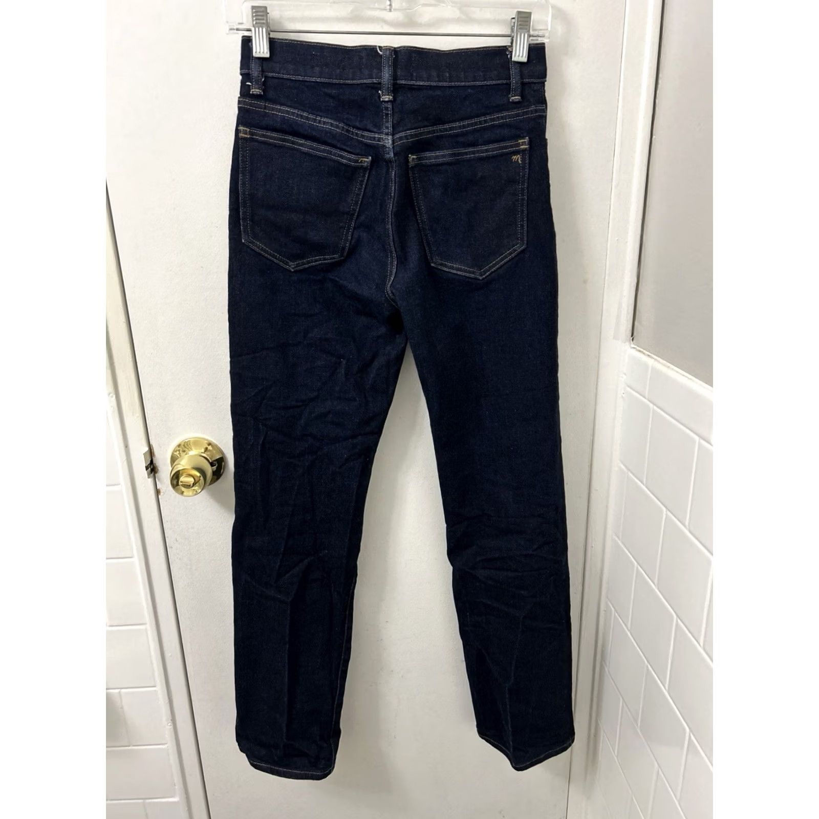Madewell VINTAGE Madewell Longline Straight Jeans Womens Regular 24 Blue Kaihara Denim 5-Pocket Stretch Selvedge Indigo Modern Straight Womens Size 42" / US 20 - 7 Thumbnail