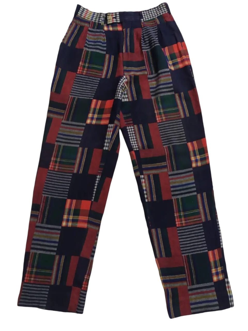 Japanese Brand Bigi Co Pants Casual Multicolor Checkered Plain Size US 29 - 1 Thumbnail