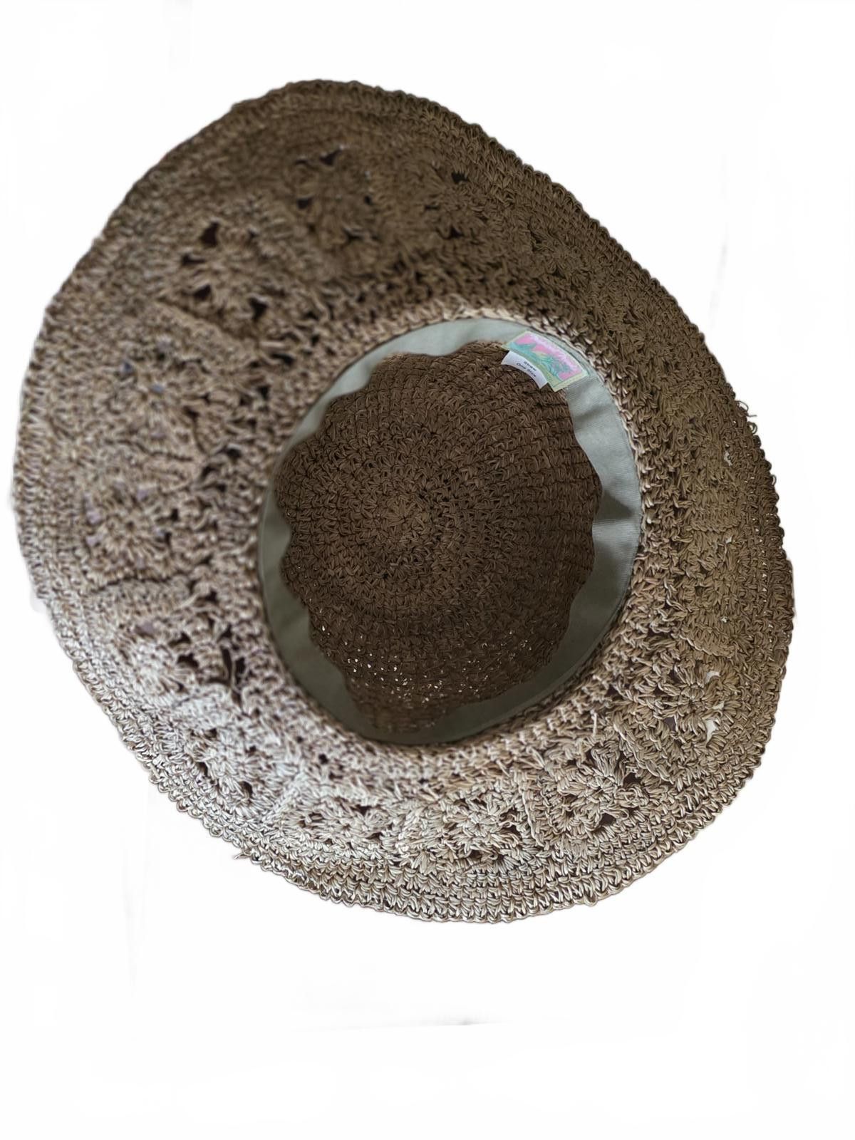 Other Tropical Trends Straw Sun Hat Floral Brim One Size Boho Fun Size ONE SIZE - 11 Thumbnail