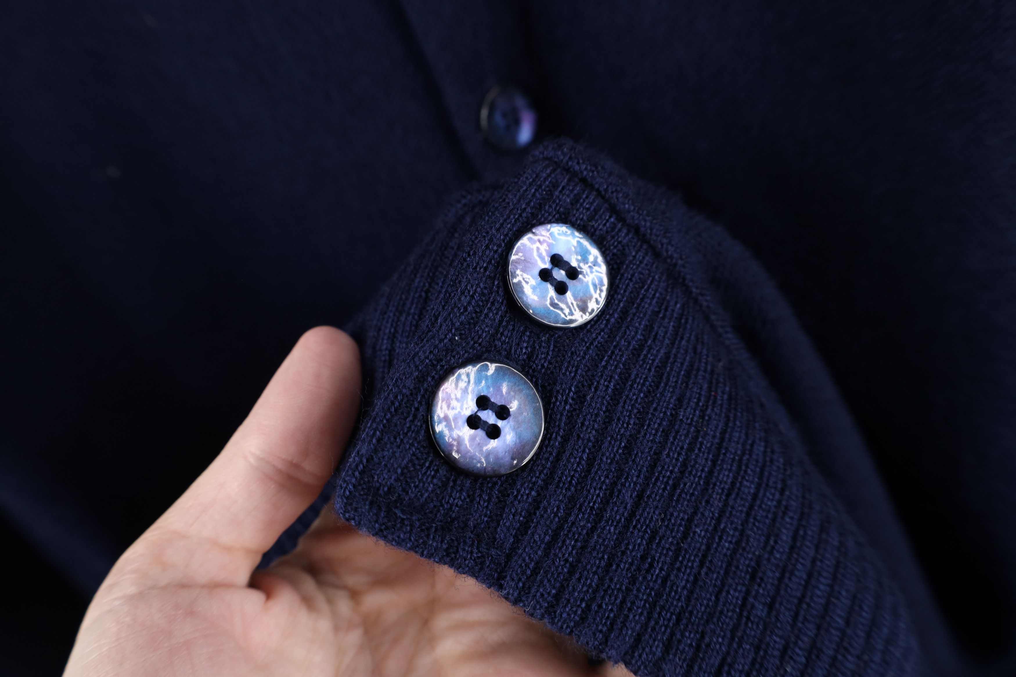 Vintage Vintage 70s Streetwear Knit Cardigan Sweater Navy Blue USA Size US XL / EU 56 / 4 - 4 Thumbnail