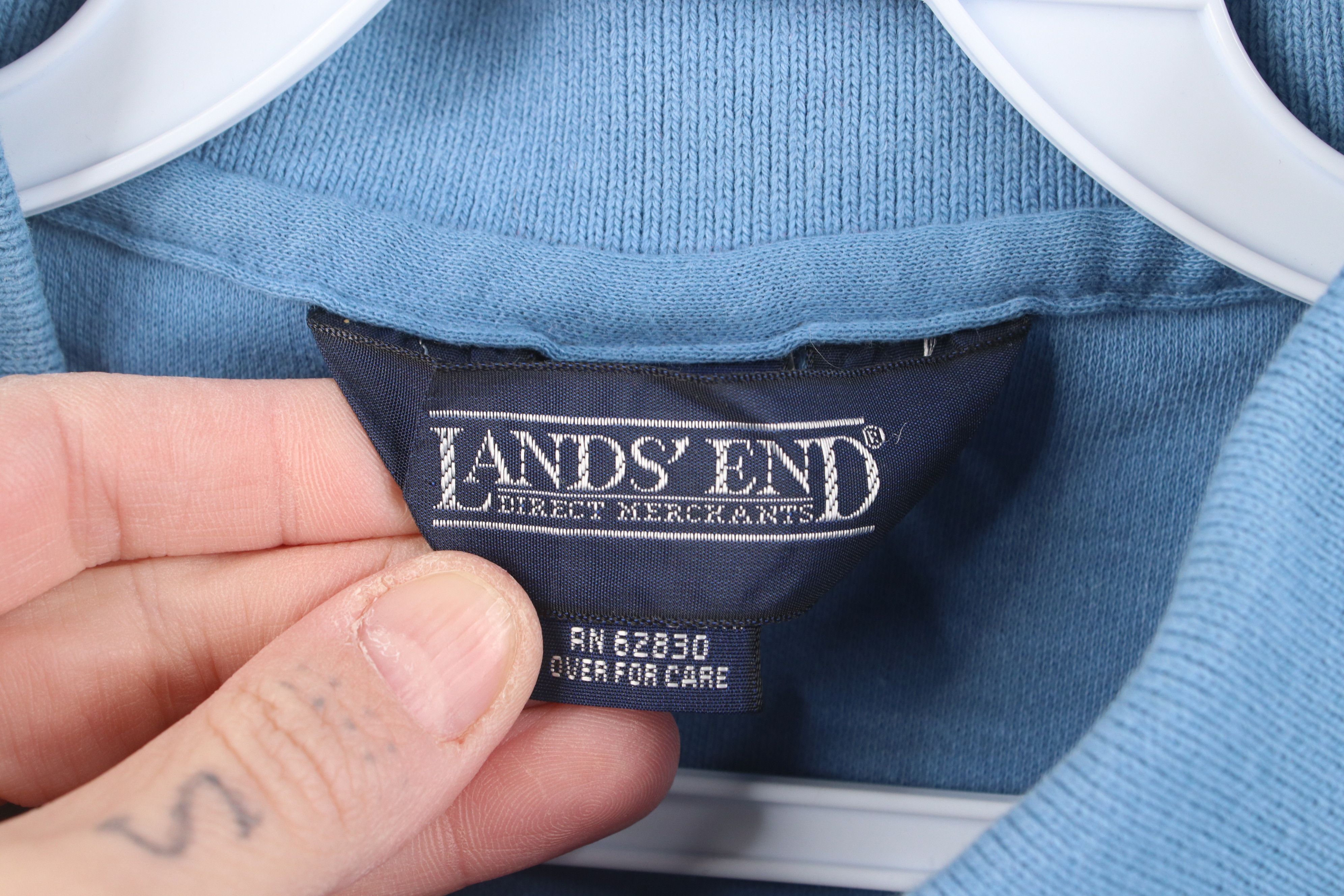 Lands' End Vintage 90s Lands End Cotton Knit Long Sleeve Rugby Polo USA Size US L / EU 52-54 / 3 - 9 Thumbnail